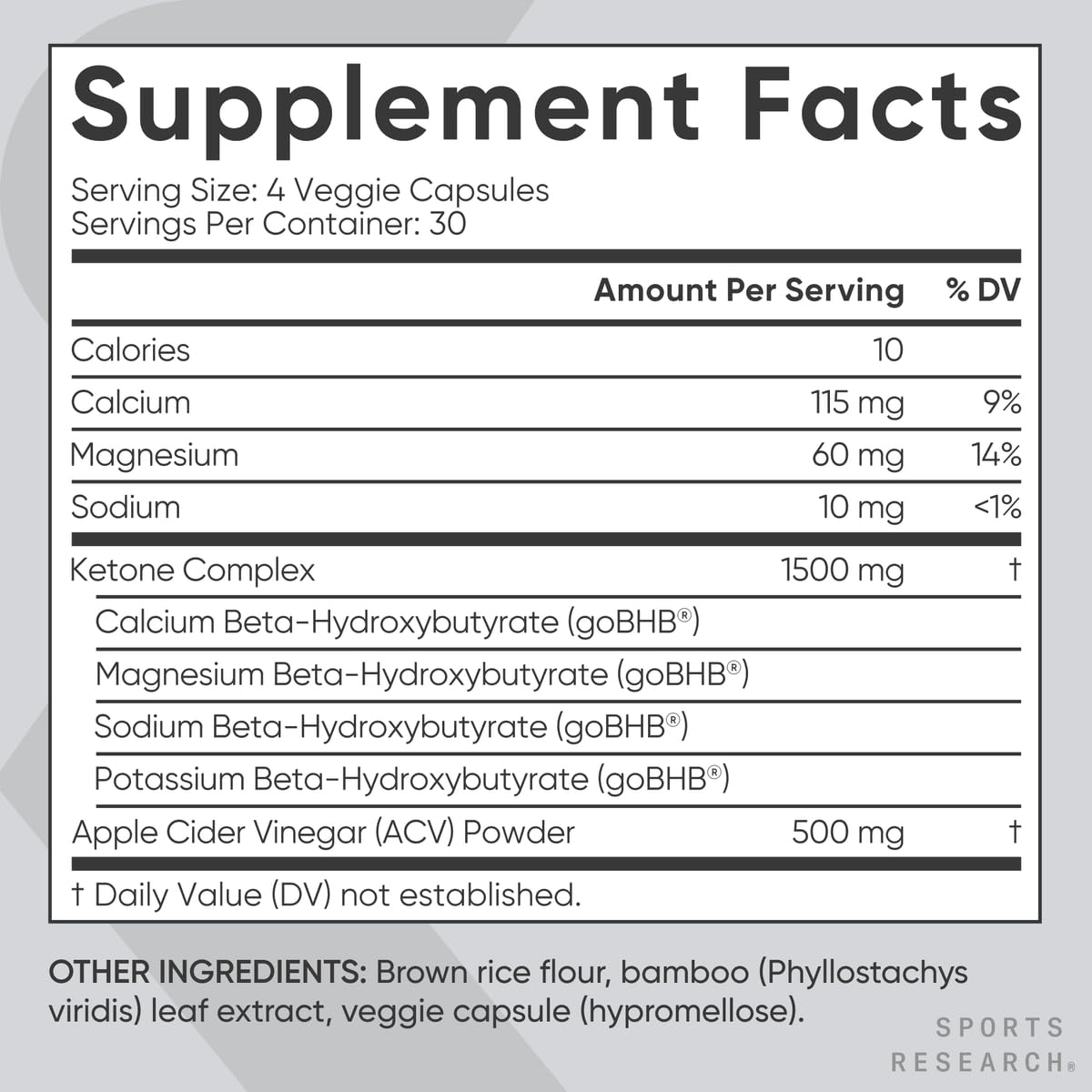 Foto 6 pulgar | Suplemento Sports Research Keto Plus Acv 120 Cápsulas - Venta Internacional.