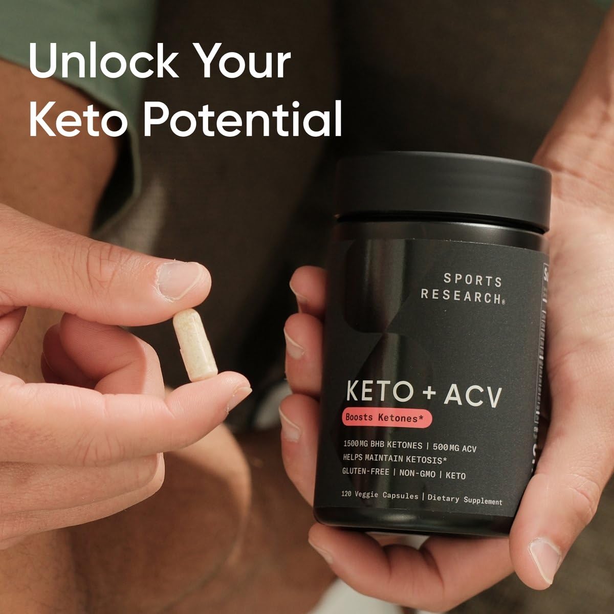 Foto 7 pulgar | Suplemento Sports Research Keto Plus Acv 120 Cápsulas - Venta Internacional.