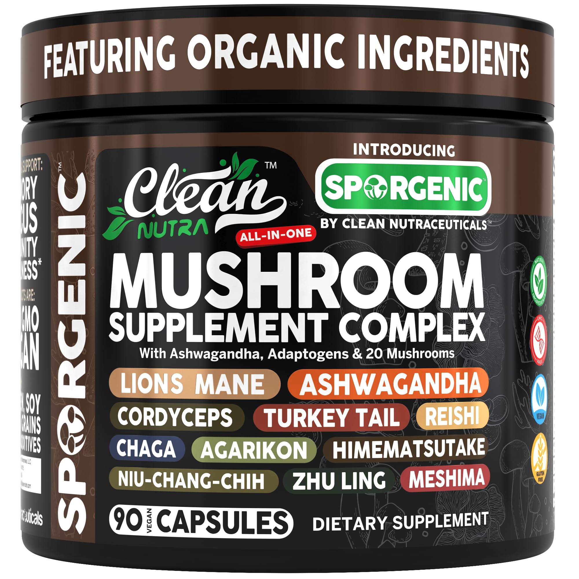 Foto 1 | Mezcla De Hongos Orgánicos Supplement Clean Nutra Sporgenic 1 - Venta Internacional.