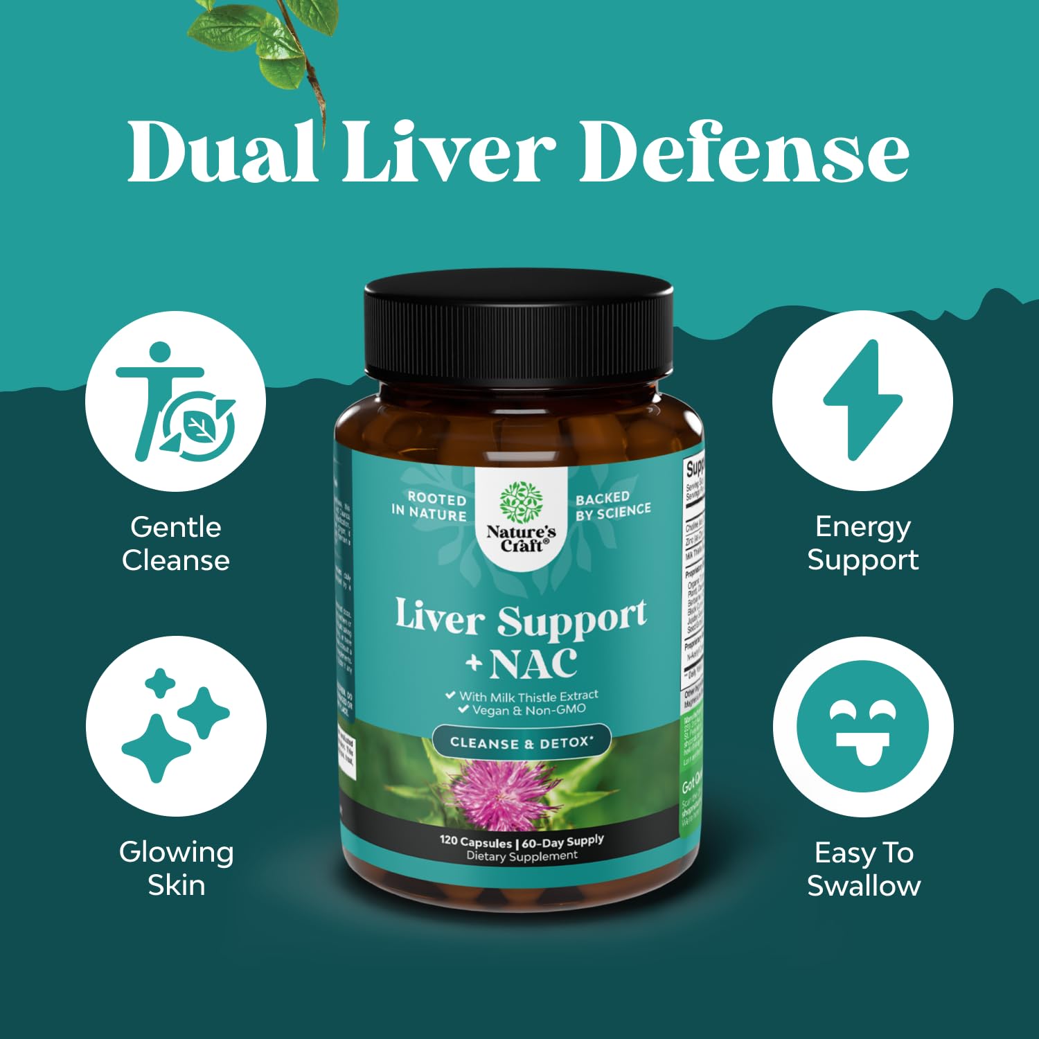Foto 3 | Suplemento De Apoyo Hepático Natures Craft Liver Detox 120 Cápsulas - Venta Internacional.