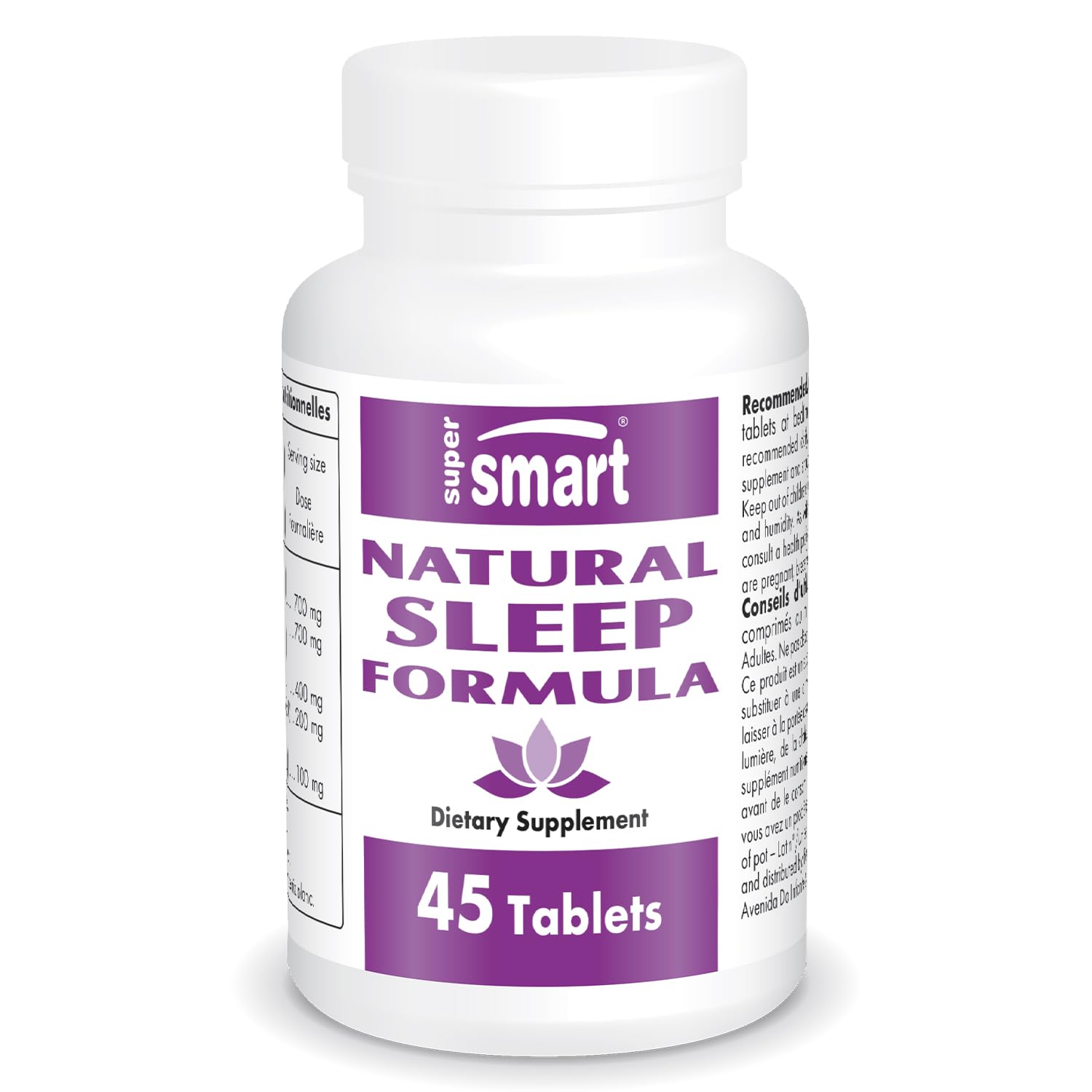 Foto 2 pulgar | Suplemento Para Dormir Supersmart Natural Sleep Formula 45 Comprimidos - Venta Internacional.