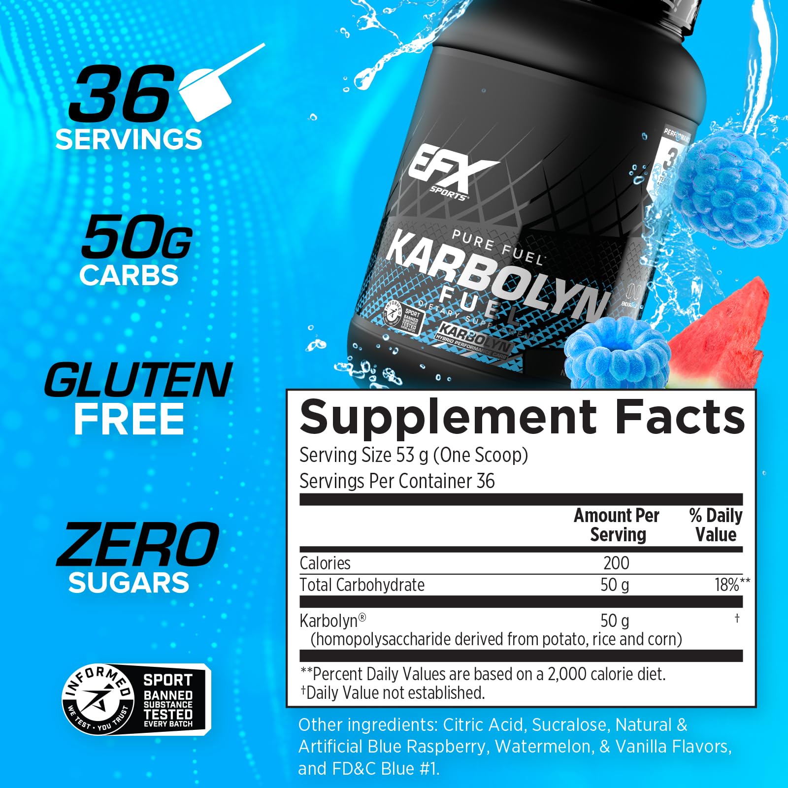 Foto 3 | Carbohidratos En Polvo Efx Sports Karbolyn Fuel 36 Porciones - Venta Internacional.