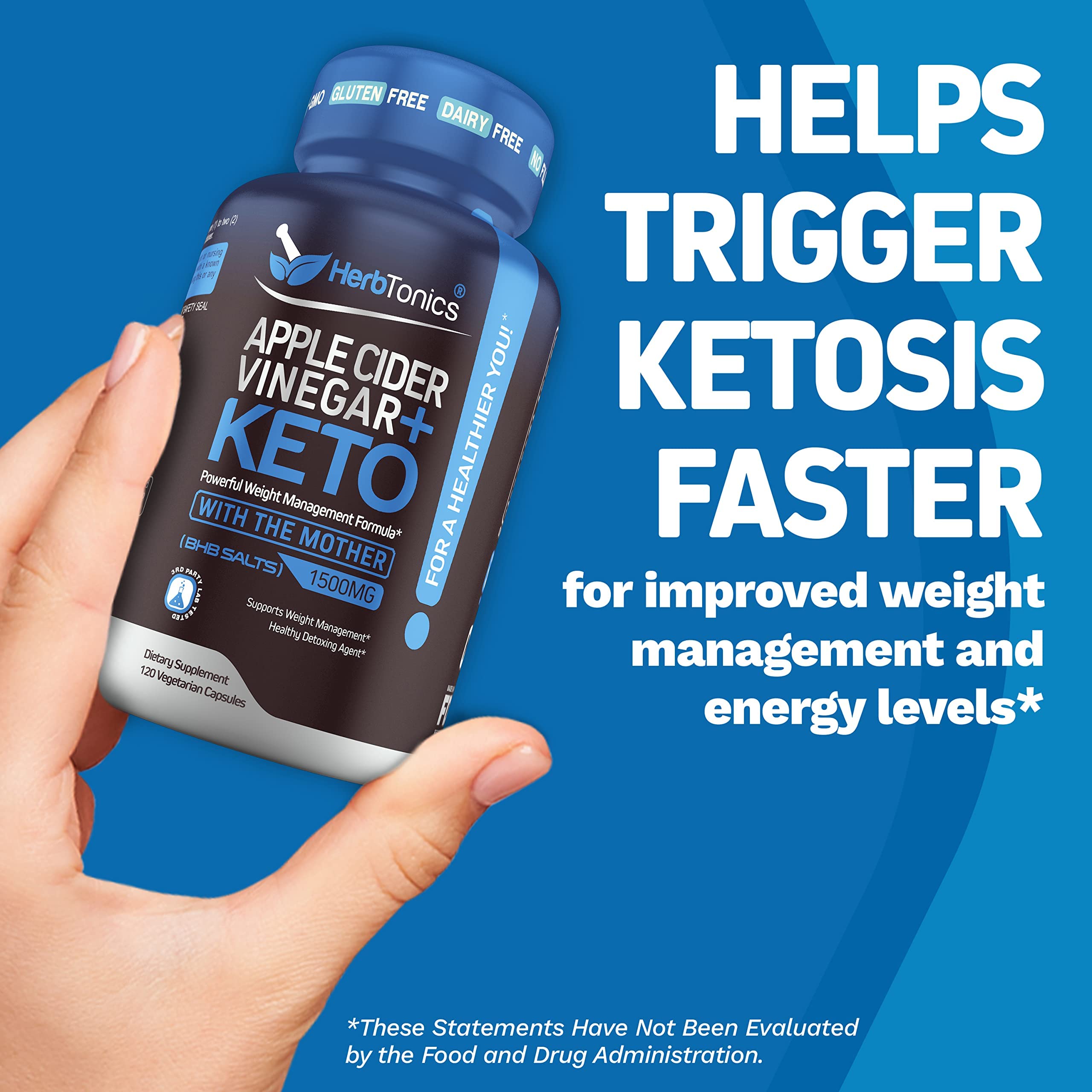 Foto 7 pulgar | Cápsulas De Vinagre De Sidra De Manzana Supplement Herbtonics + Keto Bhb - Venta Internacional.
