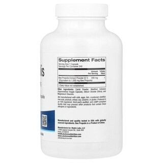 Foto 2 | Suplemento Lake Avenue Bee Propolis 1000 Mg 240 Cápsulas - Venta Internacional.
