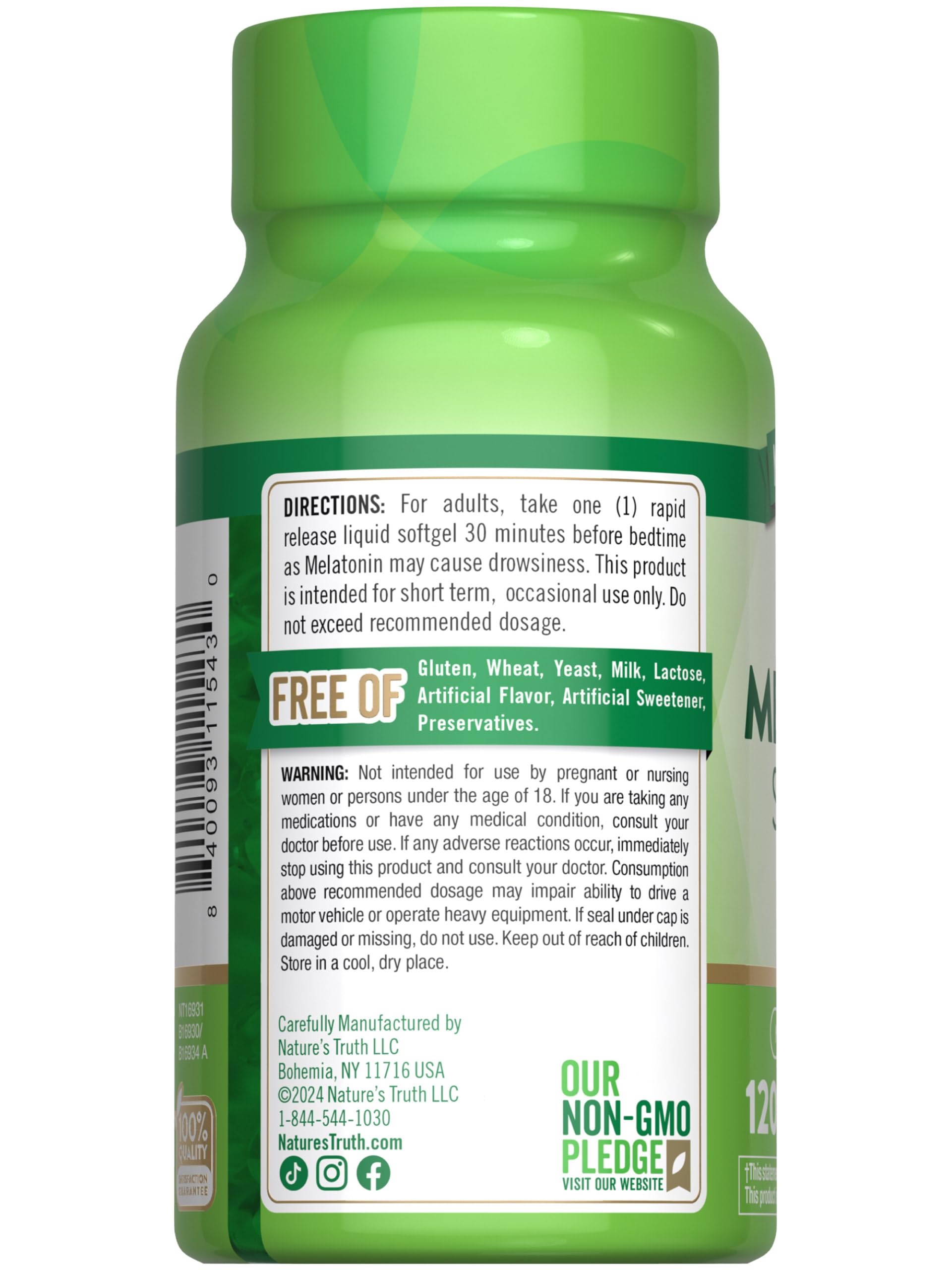 Foto 7 | Suplemento Nature's Truth De Melatonina, 10 Mg, Liberación Rápida, 120 Unidades - Venta Internacional.