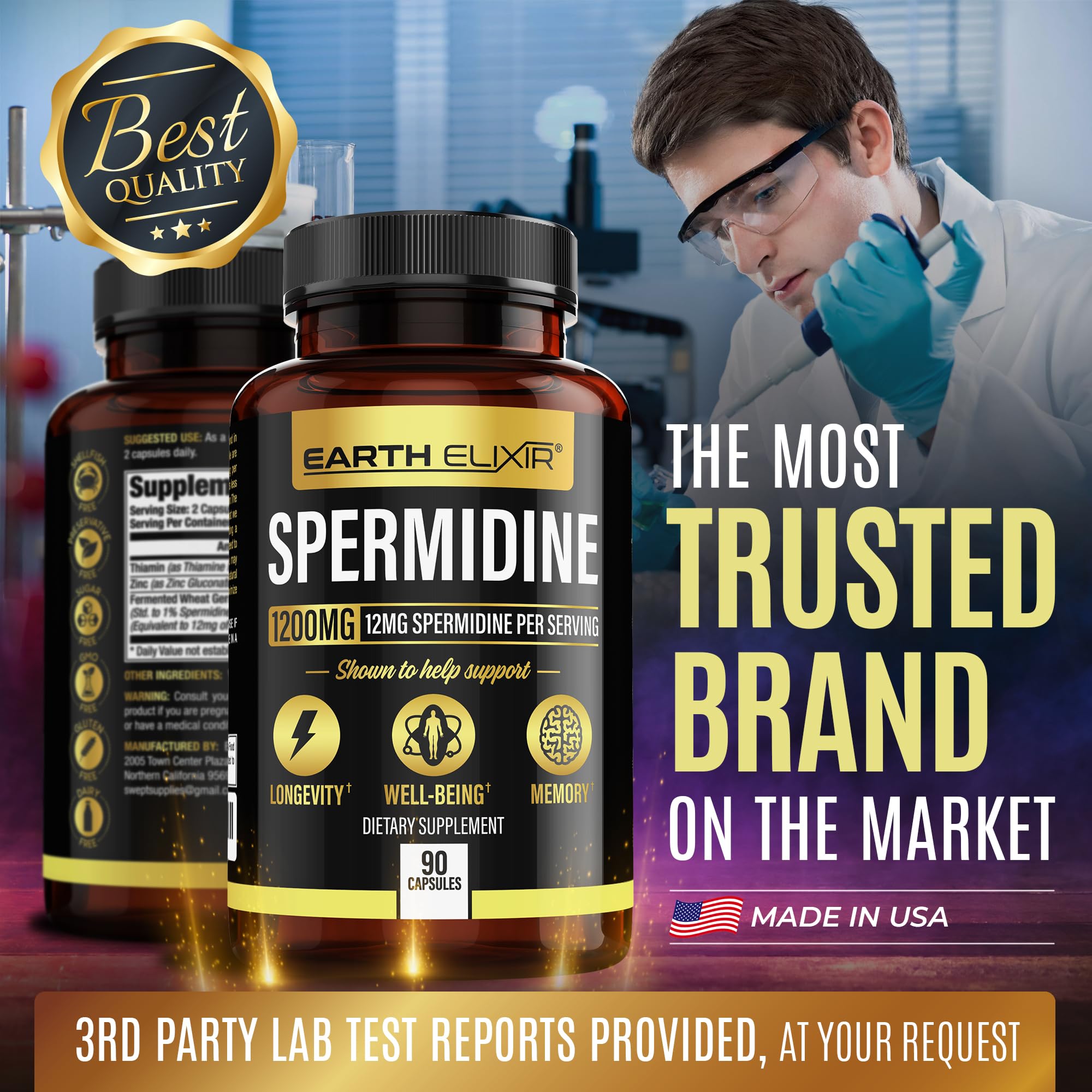 Foto 7 pulgar | Spermidine Earth Elixir 90 Cápsulas-Venta Internacional