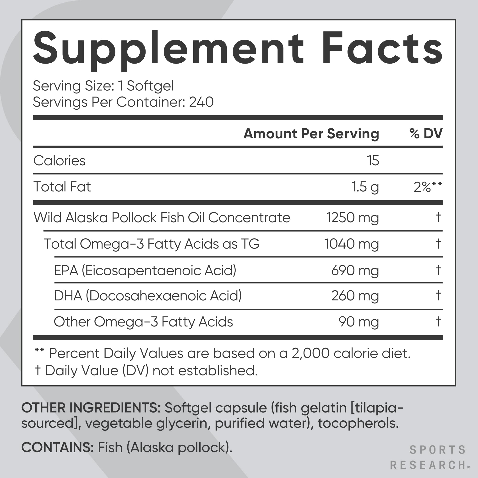 Foto 6 | Aceite De Pescado Omega 3 Triple Strength De Supplement Sports Research - Venta Internacional.