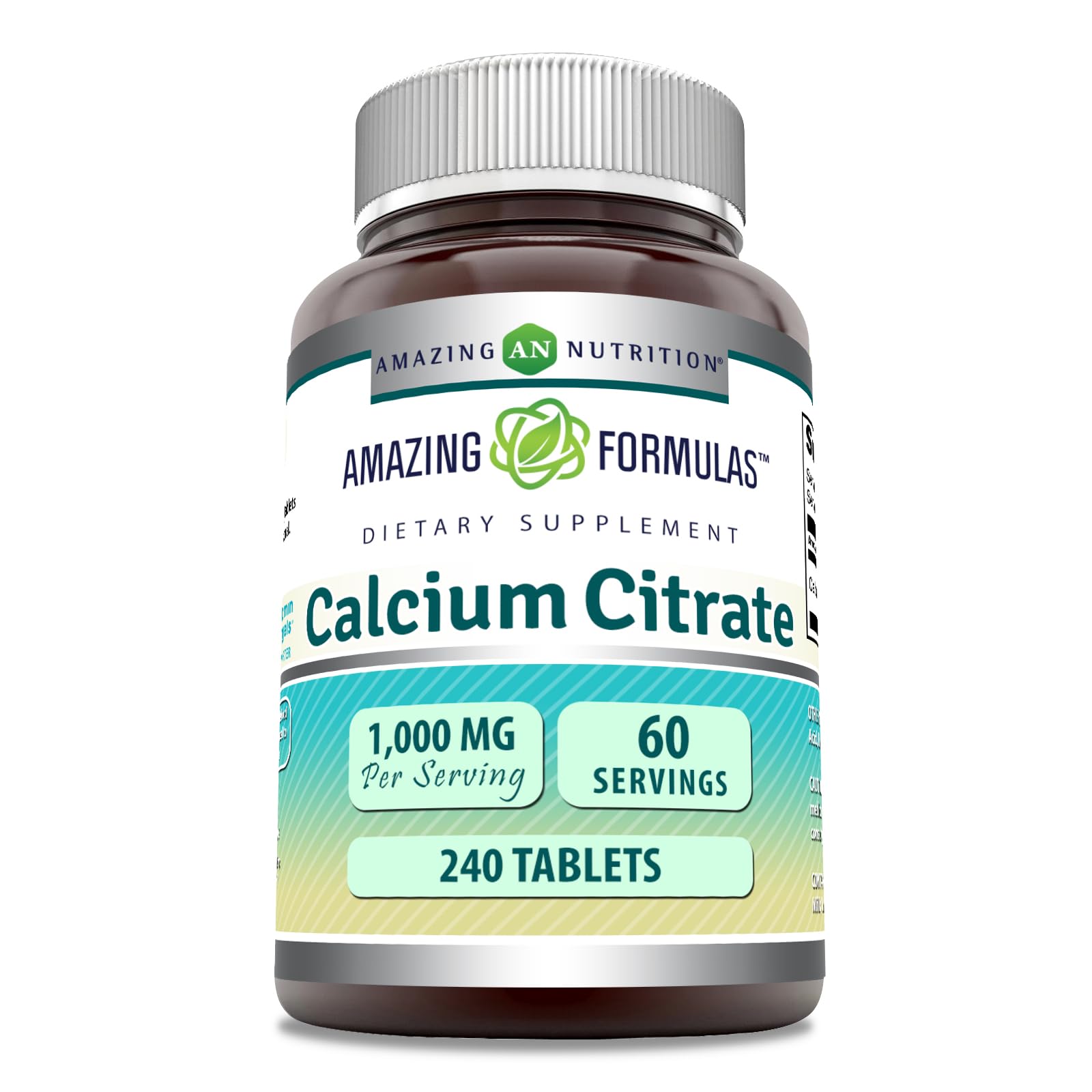 Foto 2 pulgar | Suplemento De Citrato De Calcio Amazing Formulas, 1000 Mg, 240 Tabletas - Venta Internacional.