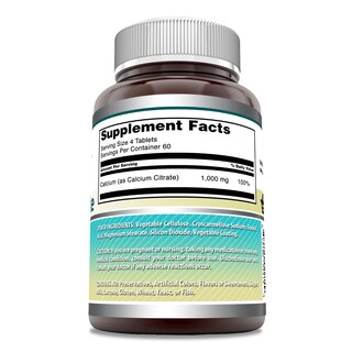 Foto 2 | Suplemento De Citrato De Calcio Amazing Formulas, 1000 Mg, 240 Tabletas - Venta Internacional.