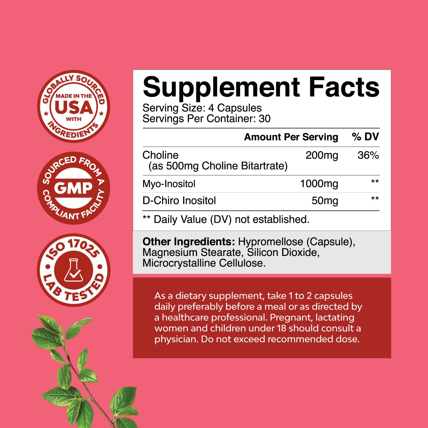Foto 2 | Suplemento De Mioinositol Y D-quiroinositol De Natures Craft - Venta Internacional.