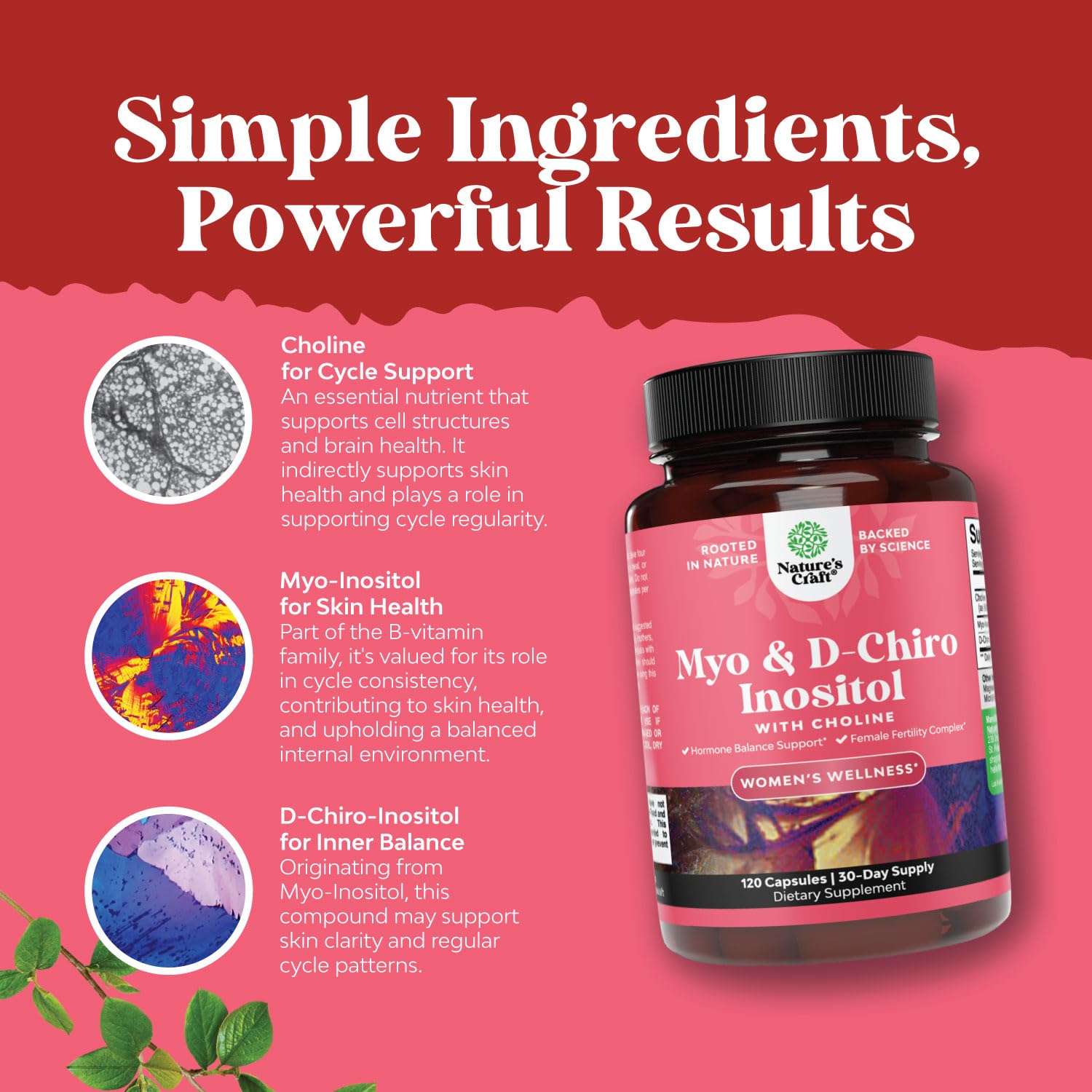 Foto 5 pulgar | Suplemento De Mioinositol Y D-quiroinositol De Natures Craft - Venta Internacional.
