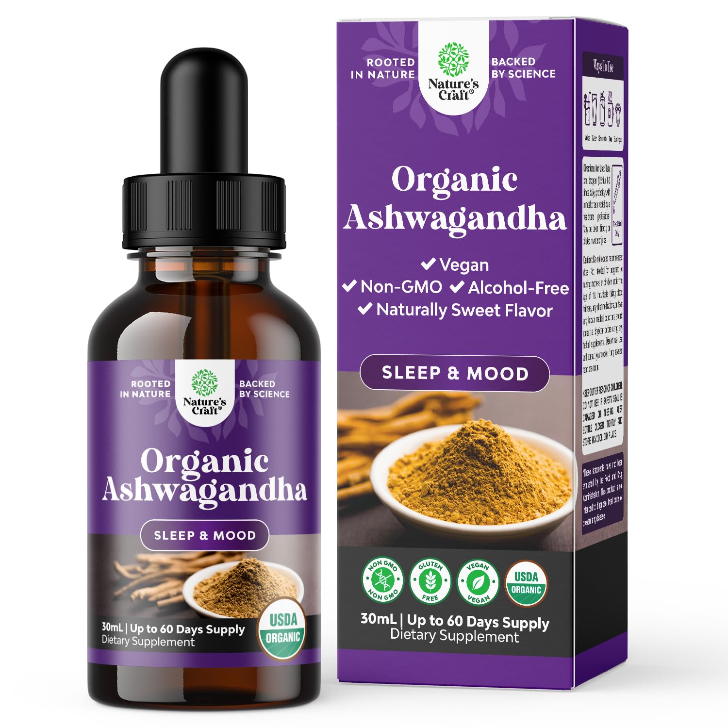 Foto 2 pulgar | Gotas Líquidas Supplement Natures Craft De Ashwagandha, 30 Ml - Venta Internacional.