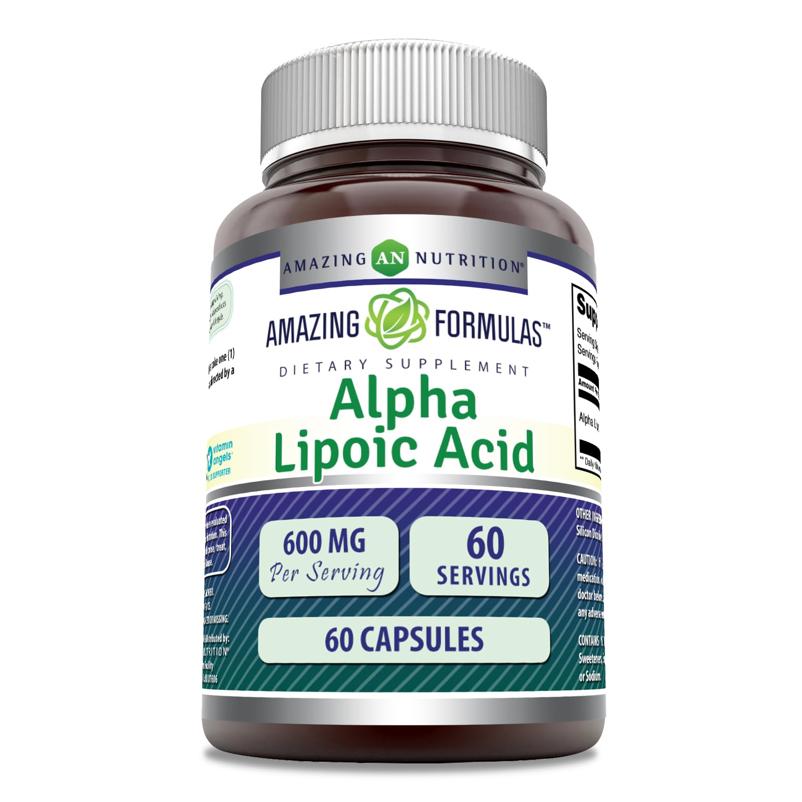 Foto 2 pulgar | Ácido Alfa Lipoico De Amazing Formulas | Suplemento De 600 Mg Por Porción | Cápsulas | Sin Ogm | Sin - Venta Inter