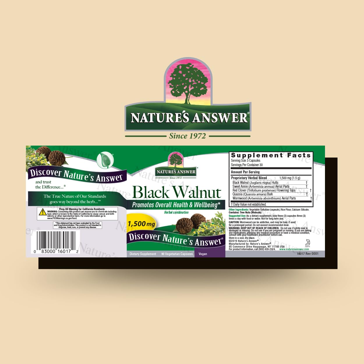 Foto 2 | Suplemento Nature's Answer Black Walnut Complex 90 Cápsulas - Venta Internacional.