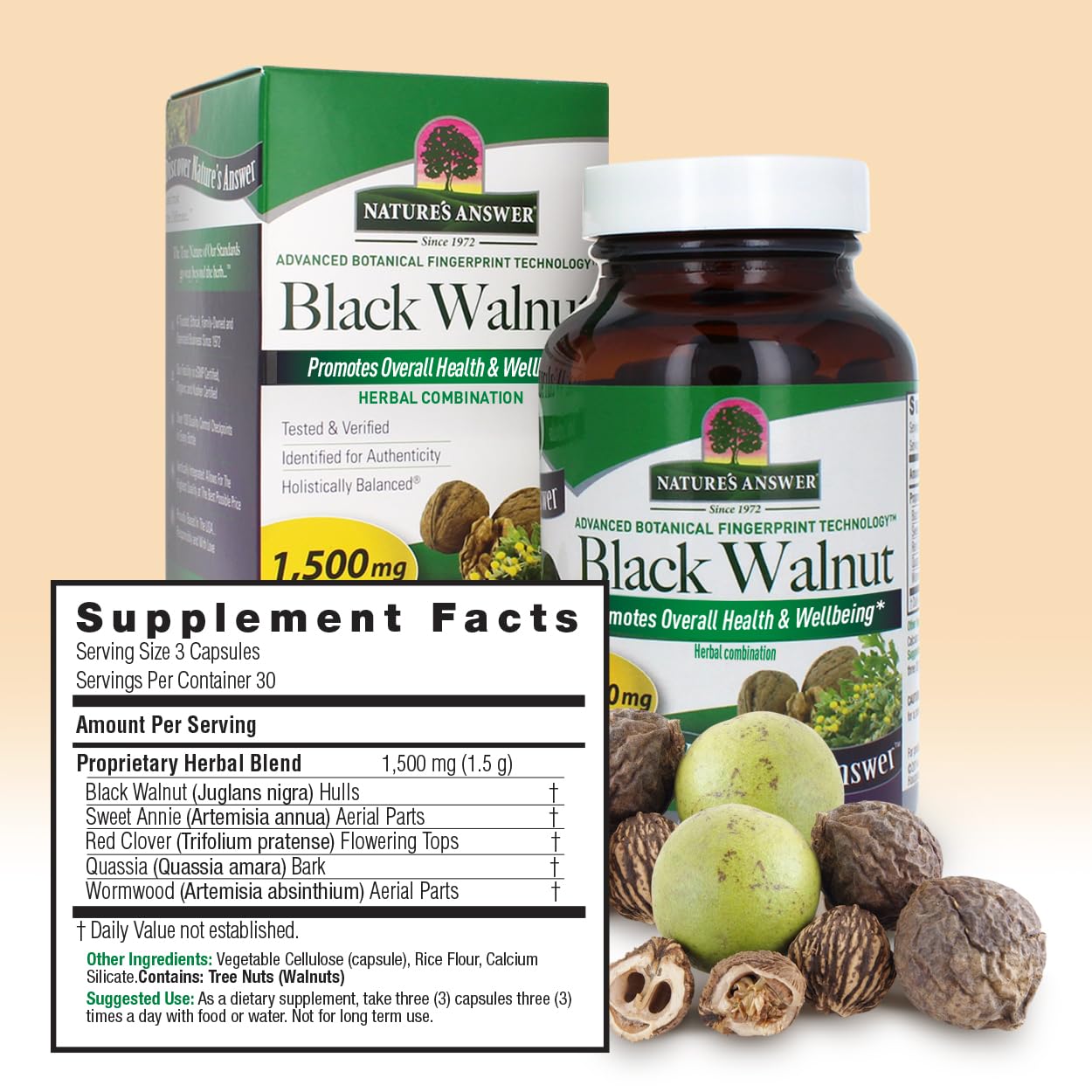 Foto 3 | Suplemento Nature's Answer Black Walnut Complex 90 Cápsulas - Venta Internacional.