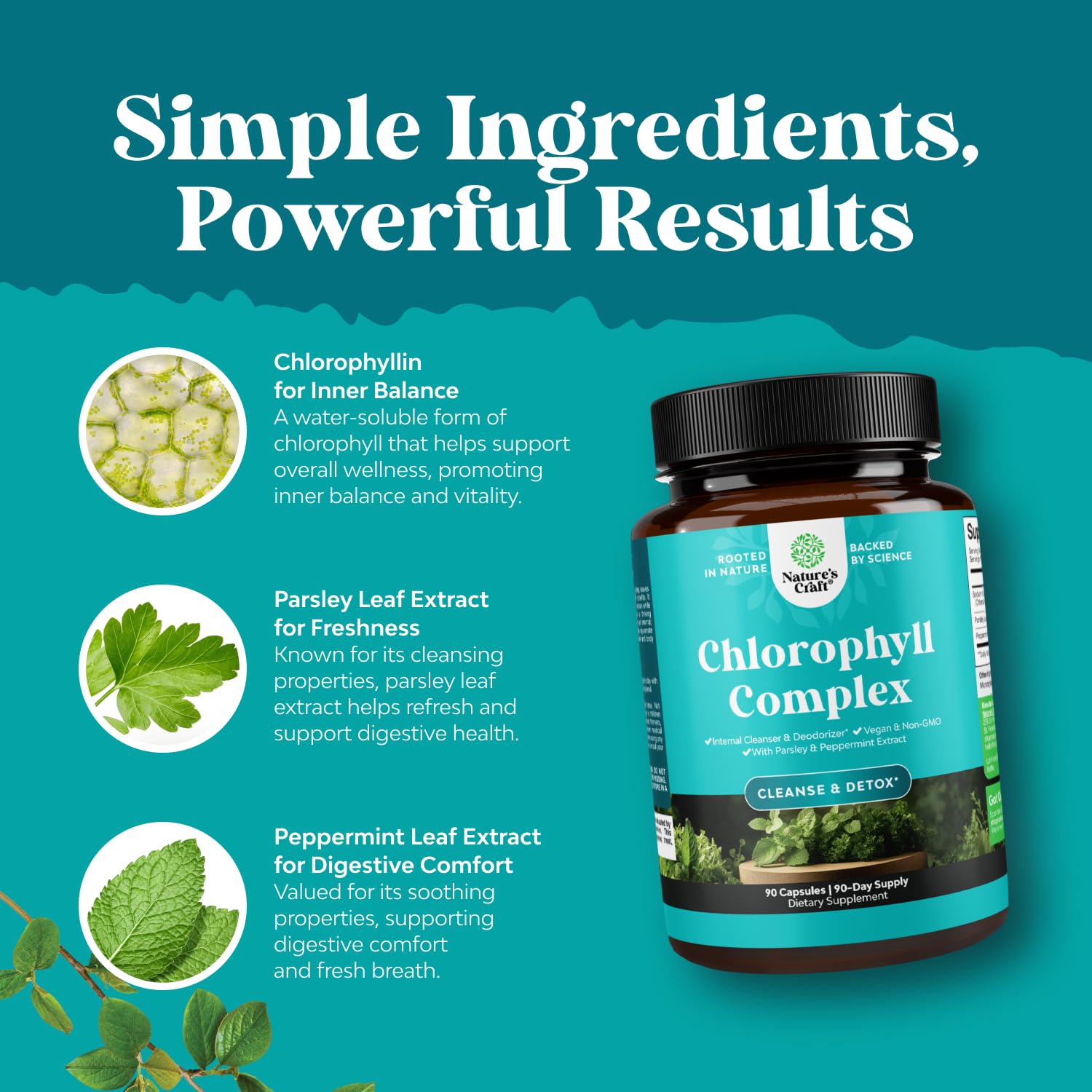 Foto 6 pulgar | Cápsulas De Clorofila Natures Craft Cleanse Detox Support 90c - Venta Internacional.