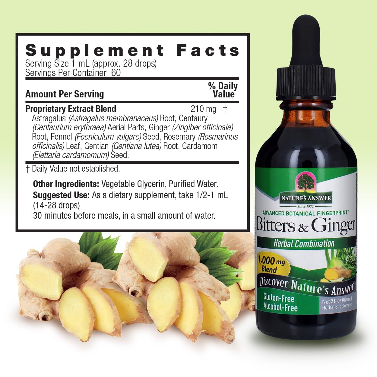 Foto 4 pulgar | Suplemento Nature's Answer Con Amargo Y Jengibre, 60 Ml, Sin Alcohol - Venta Internacional.