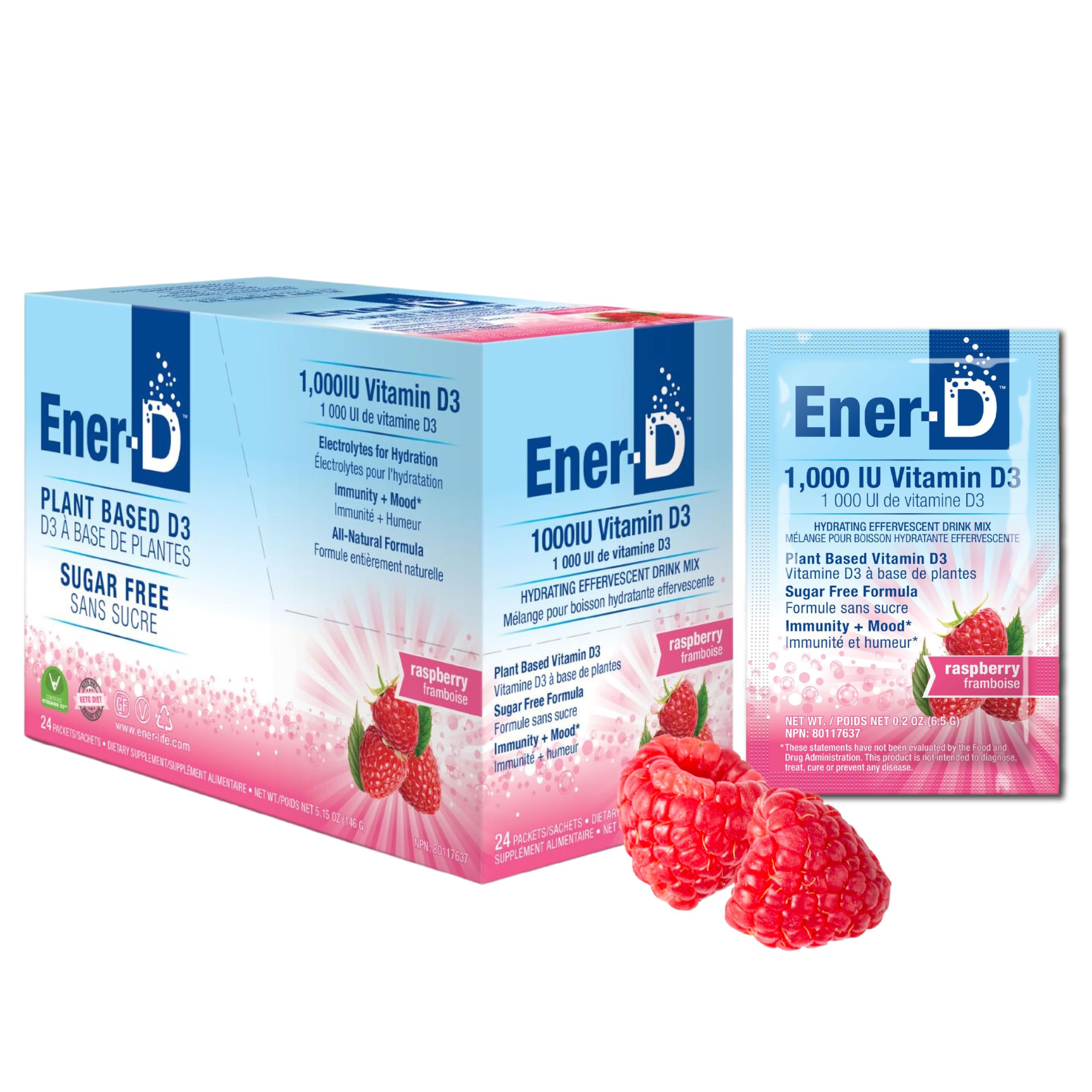 Foto 2 pulgar | Bebida En Polvo Ener-d Multivitamínica De Frambuesa Sin Azúcar, 24 Dosis - Venta Internacional.