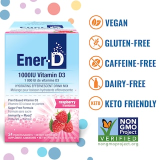 Foto 2 | Bebida En Polvo Ener-d Multivitamínica De Frambuesa Sin Azúcar, 24 Dosis - Venta Internacional.