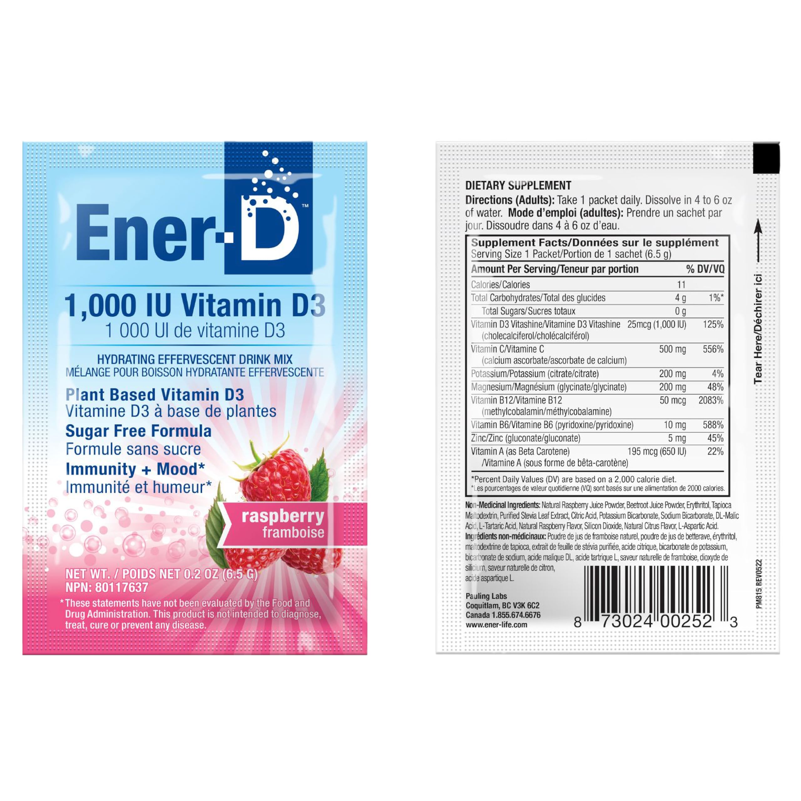 Foto 7 pulgar | Bebida En Polvo Ener-d Multivitamínica De Frambuesa Sin Azúcar, 24 Dosis - Venta Internacional.