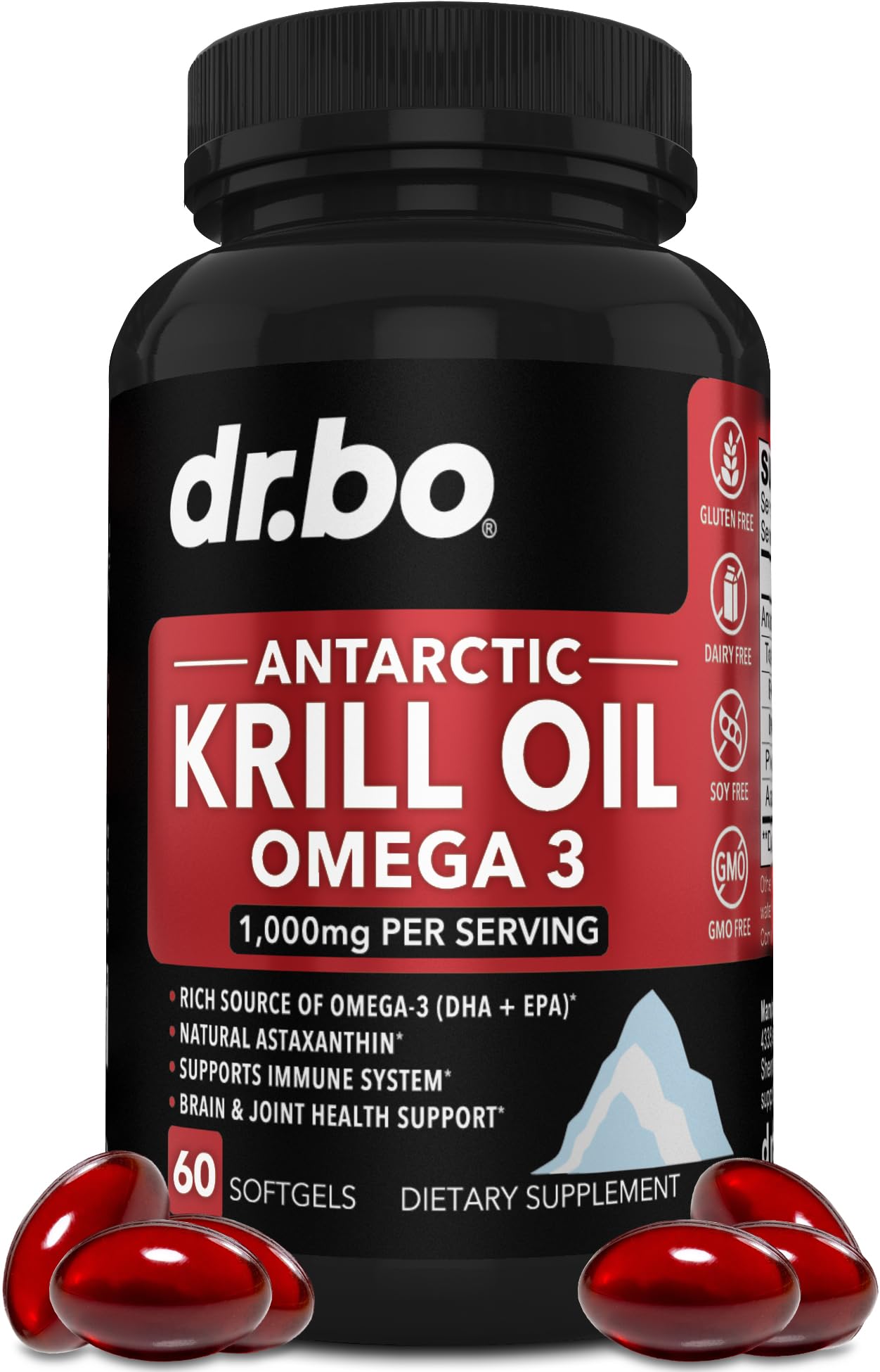 Foto 1 | Suplementos De Aceite De Krill Dr. Bo, Omega 3, 1000 Mg, Cápsulas Blandas, 60 Unidades - Venta Internacional.