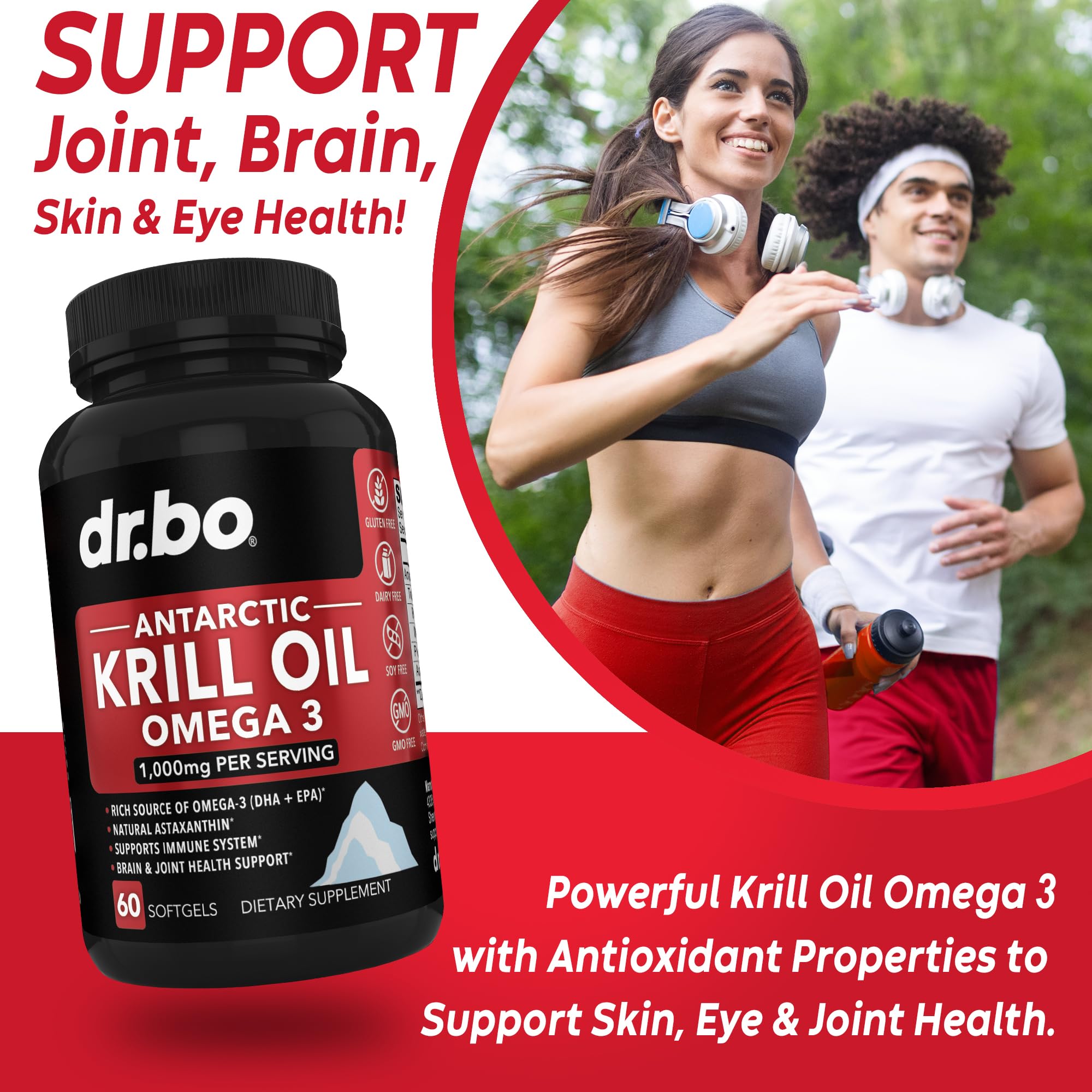 Foto 3 | Suplementos De Aceite De Krill Dr. Bo, Omega 3, 1000 Mg, Cápsulas Blandas, 60 Unidades - Venta Internacional.