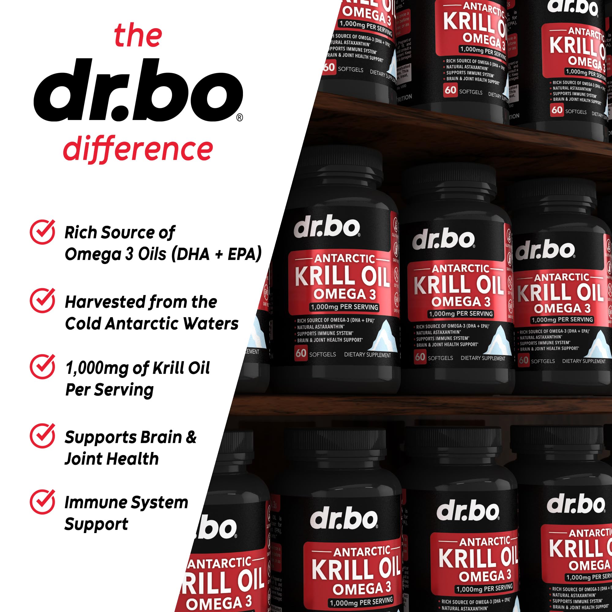 Foto 4 | Suplementos De Aceite De Krill Dr. Bo, Omega 3, 1000 Mg, Cápsulas Blandas, 60 Unidades - Venta Internacional.