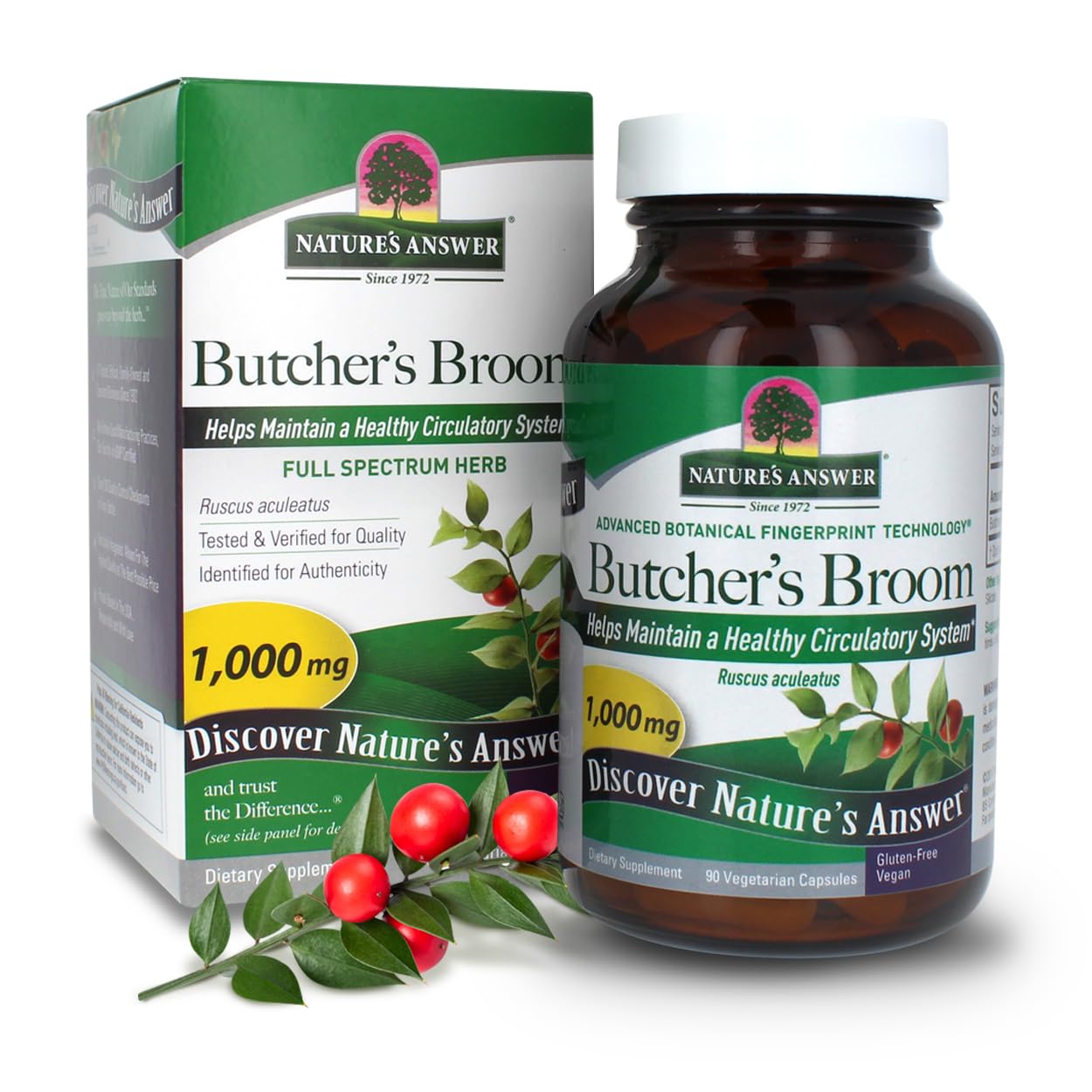 Foto 2 pulgar | Suplemento Nature's Answer Butcher's Broom Root 90 Cápsulas - Venta Internacional.