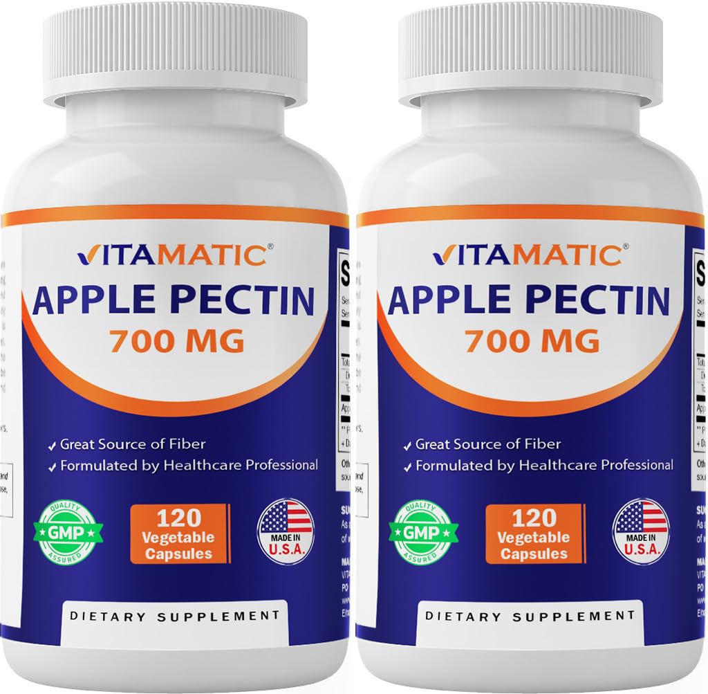 Foto 2 pulgar | Suplemento Vitamático De Pectina De Manzana 700 Mg 120 Cápsulas X2 - Venta Internacional.