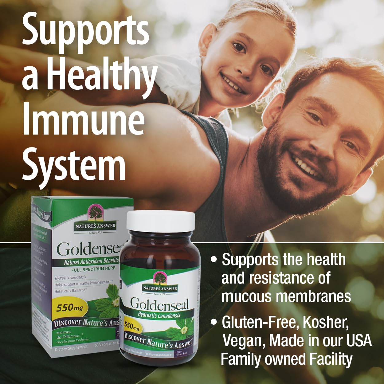 Foto 4 | Suplemento Nature's Answer Goldenseal Root 50 Cápsulas - Venta Internacional.