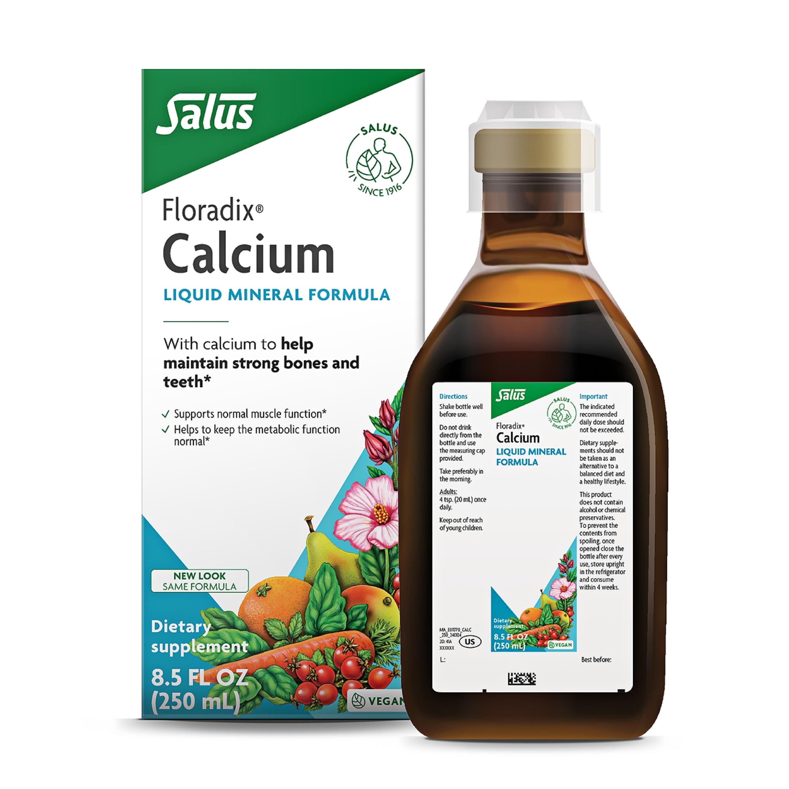 Foto 2 pulgar | El Suplemento Floradix Calcium Liquid 250 Ml Apoya Los Huesos Fuertes - Venta Internacional.