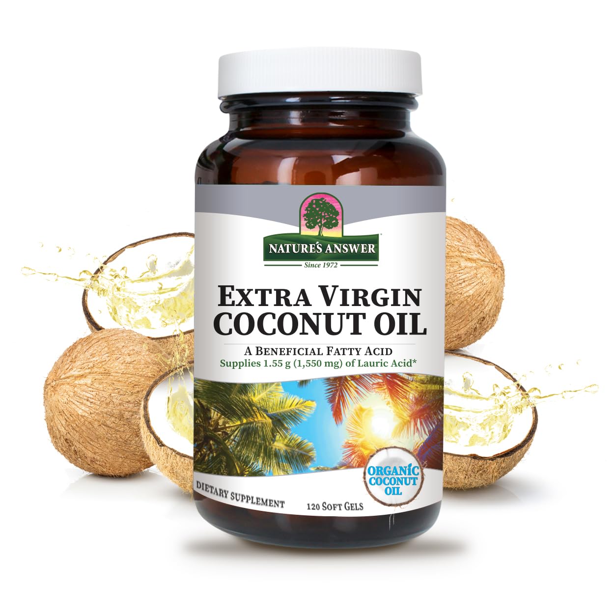 Foto 1 | Cápsulas Blandas De Aceite De Coco Nature's Answer Extra Virgin 120 Cápsulas - Venta Internacional.