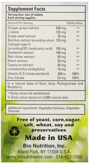 Foto 3 | Suplemento Bio Nutrition Skin Wellness 60 Comprimidos - Venta Internacional.
