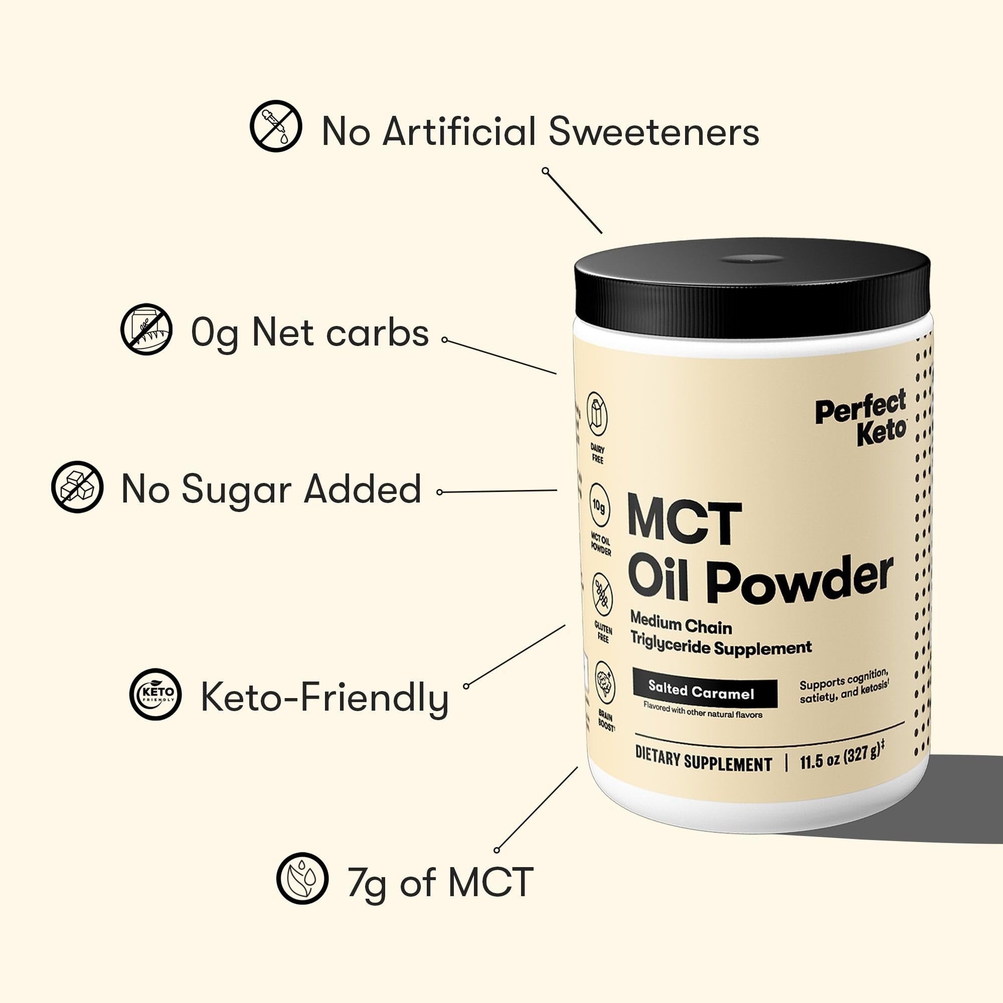 Foto 6 pulgar | Aceite Mct En Polvo Perfect Keto, 7 G, Triglicéridos De Cadena Media - Venta Internacional.