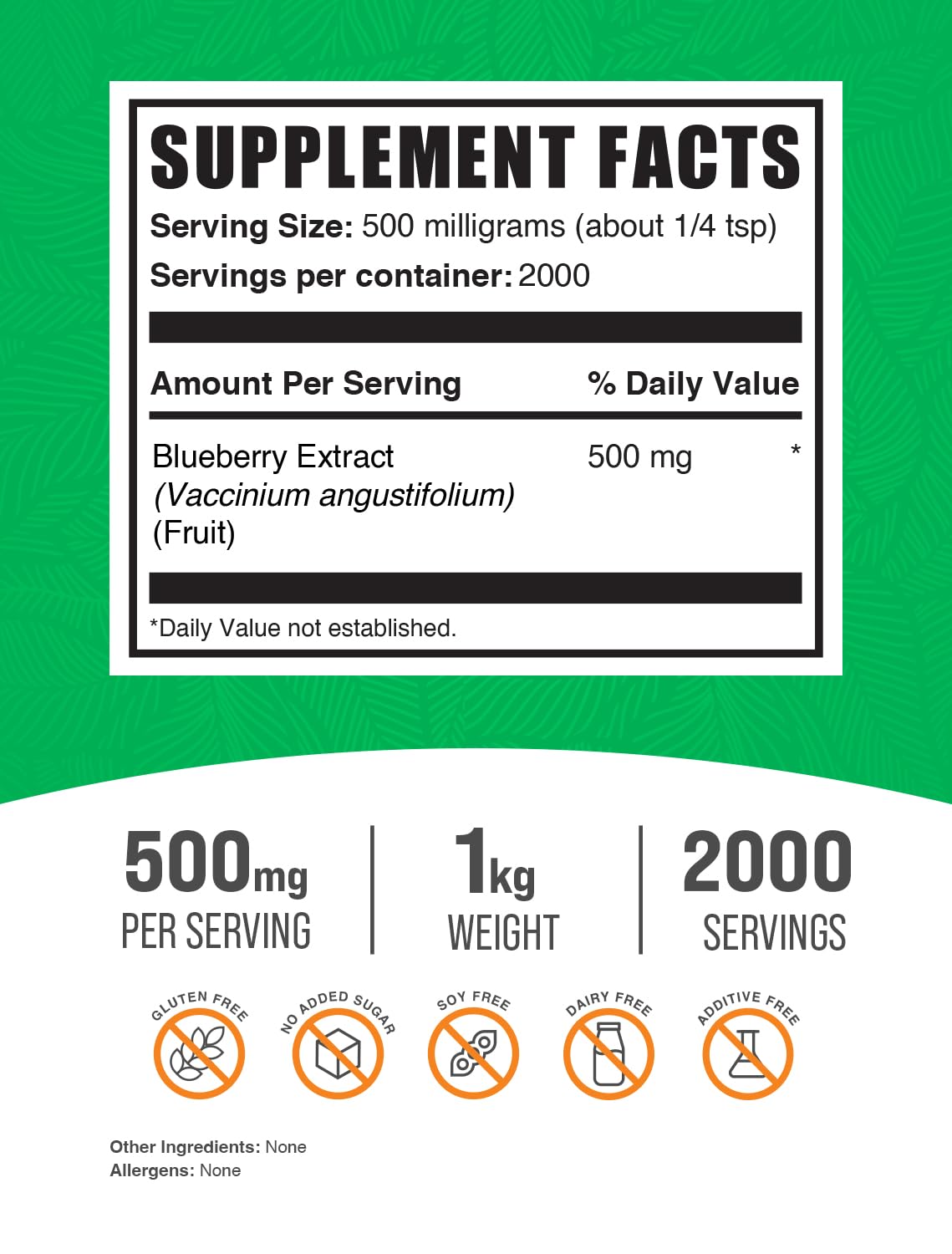 Foto 2 | Suplemento Bulksupplements.com Extracto De Arándano 1 Kg - Venta Internacional.