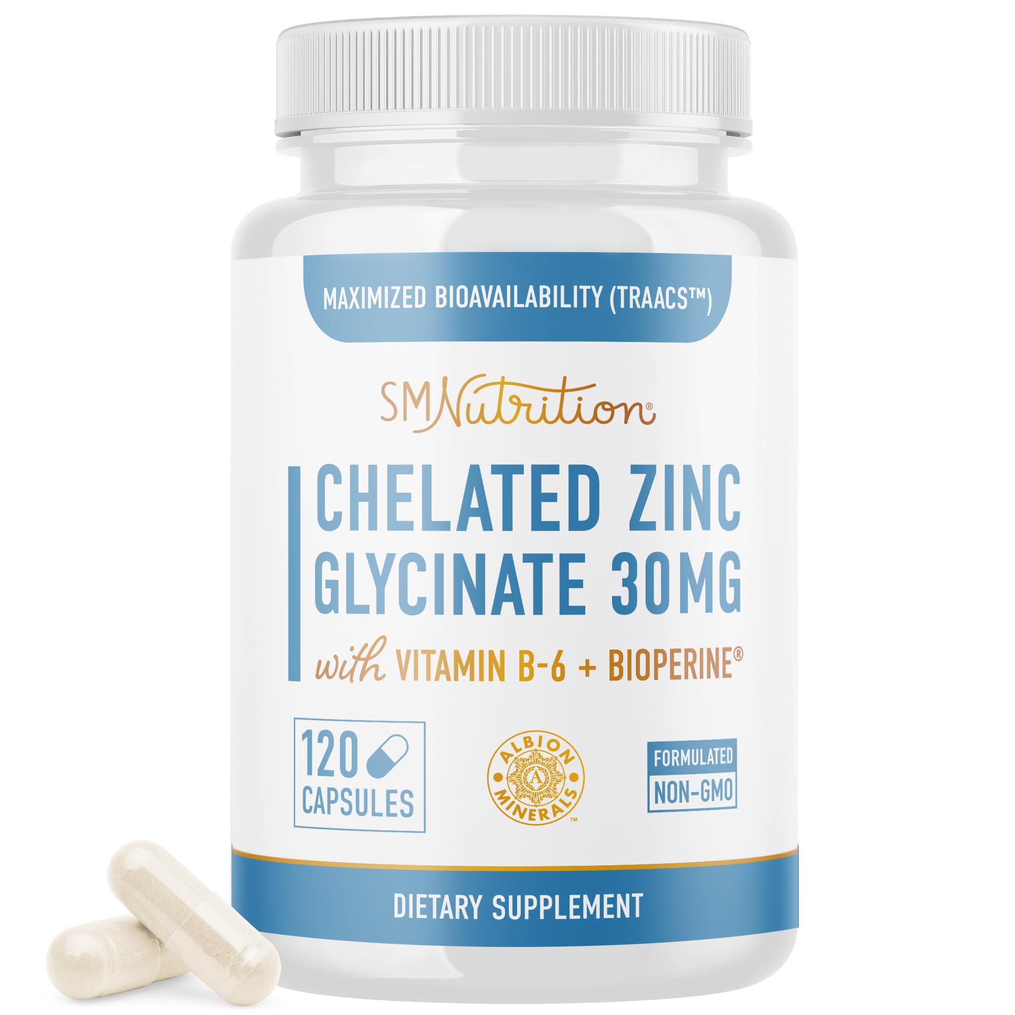 Foto 1 | Suplementos Smnutrition: Glicinato De Zinc Quelado, 30 Mg, 120 Cápsulas - Venta Internacional.
