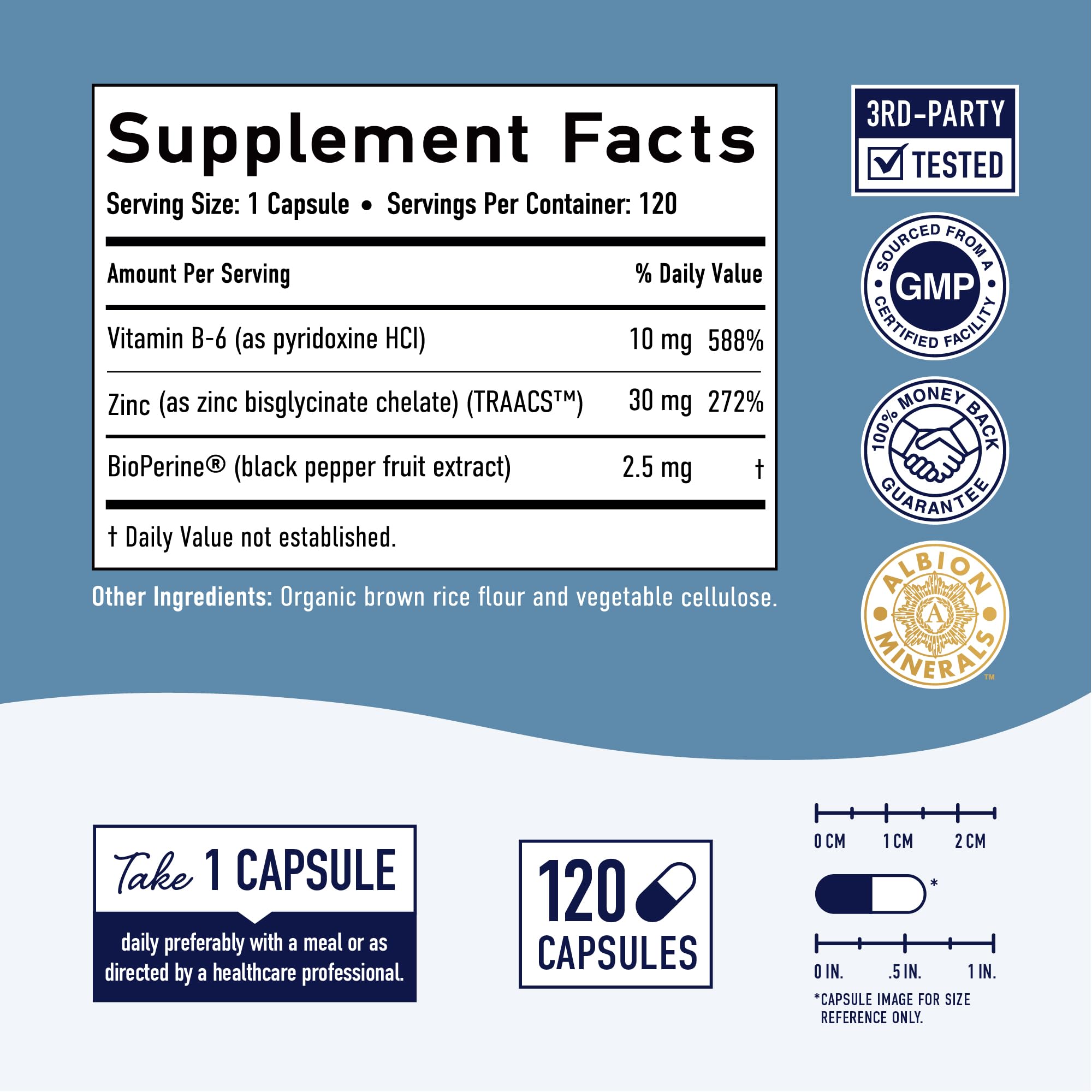 Foto 4 | Suplementos Smnutrition: Glicinato De Zinc Quelado, 30 Mg, 120 Cápsulas - Venta Internacional.