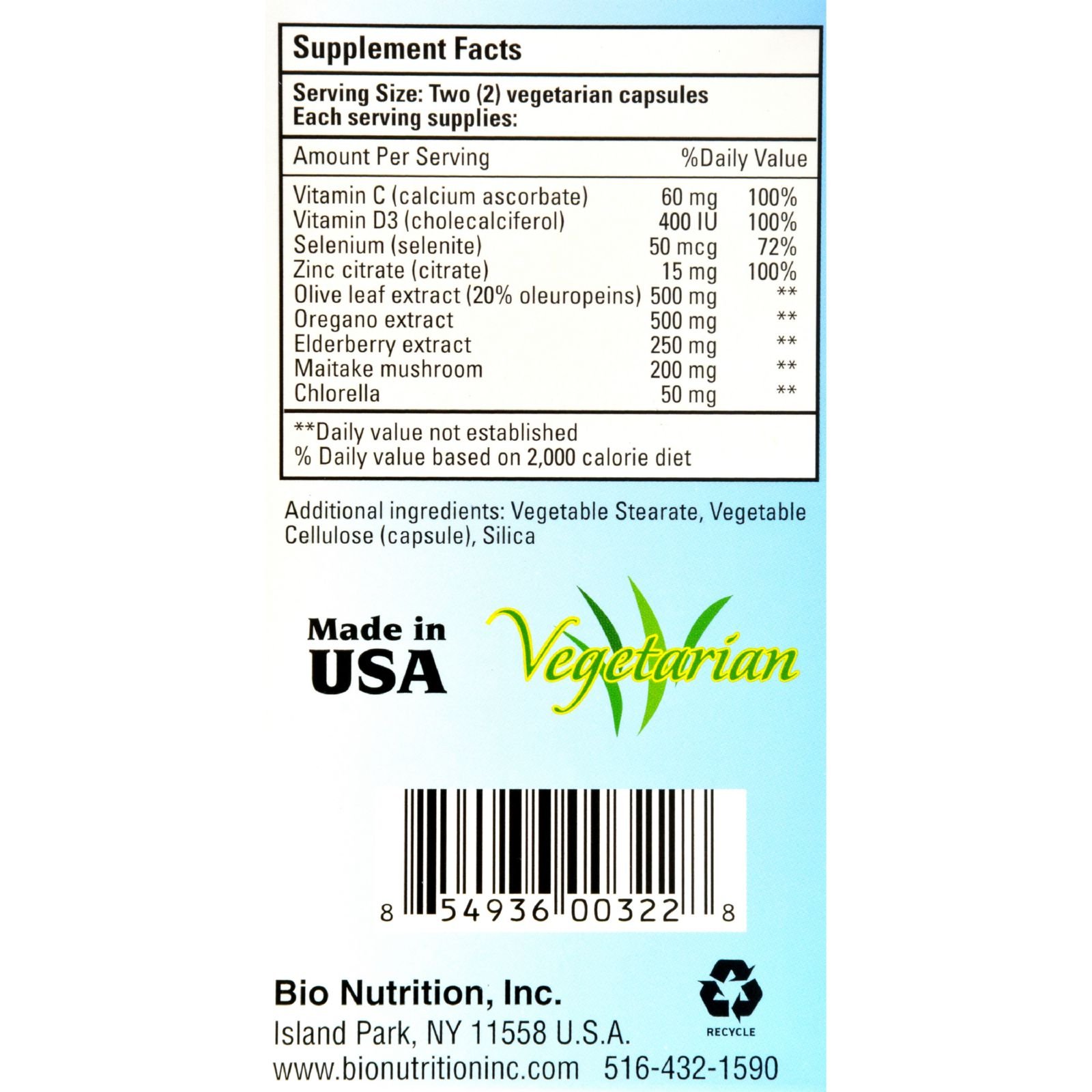 Foto 2 | Suplemento Bio Nutrition Immune Wellness 60 Cápsulas - Venta Internacional.