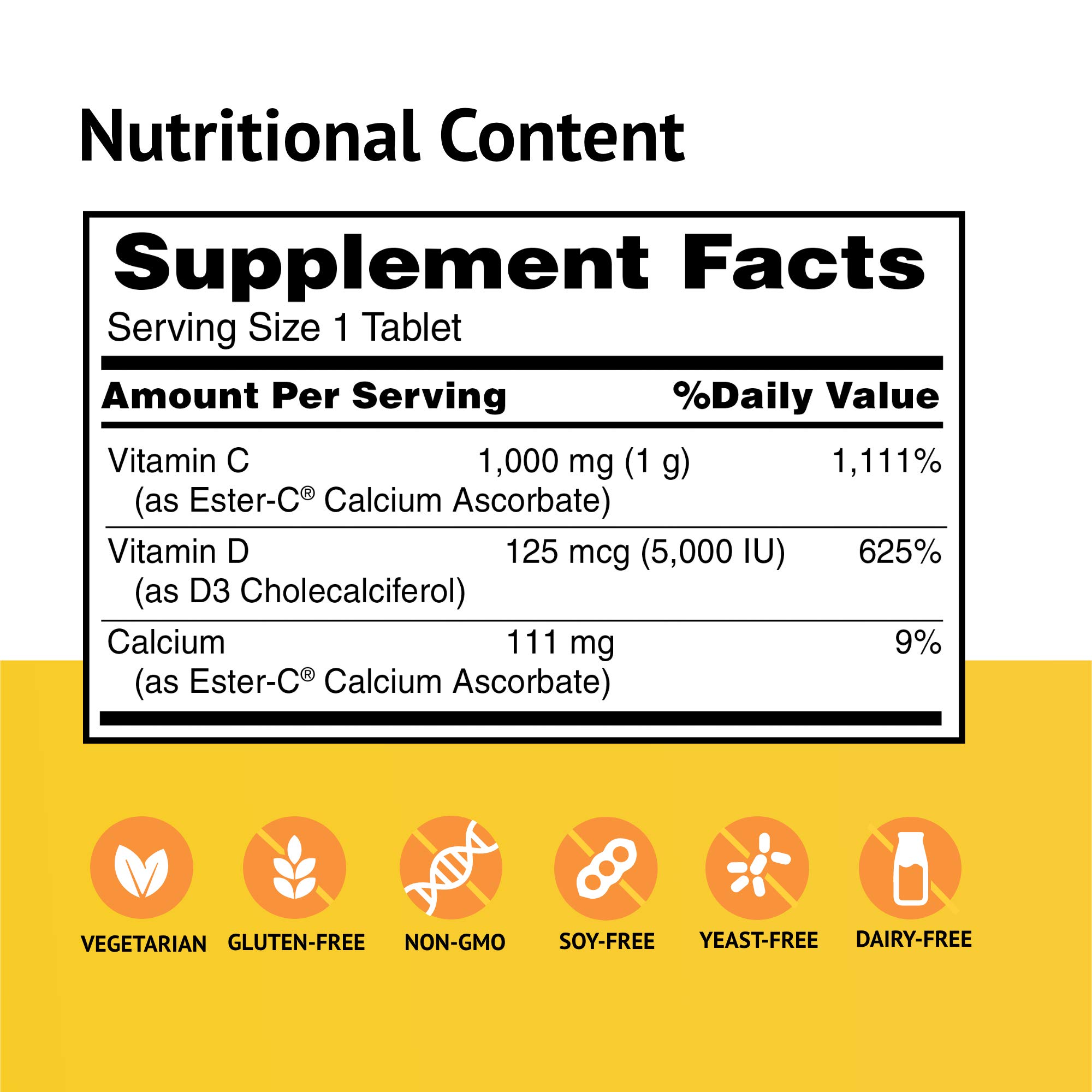Foto 3 pulgar | Complemente American Health Esterc Con D3 1000 Mg 60 Tabletas - Venta Internacional.