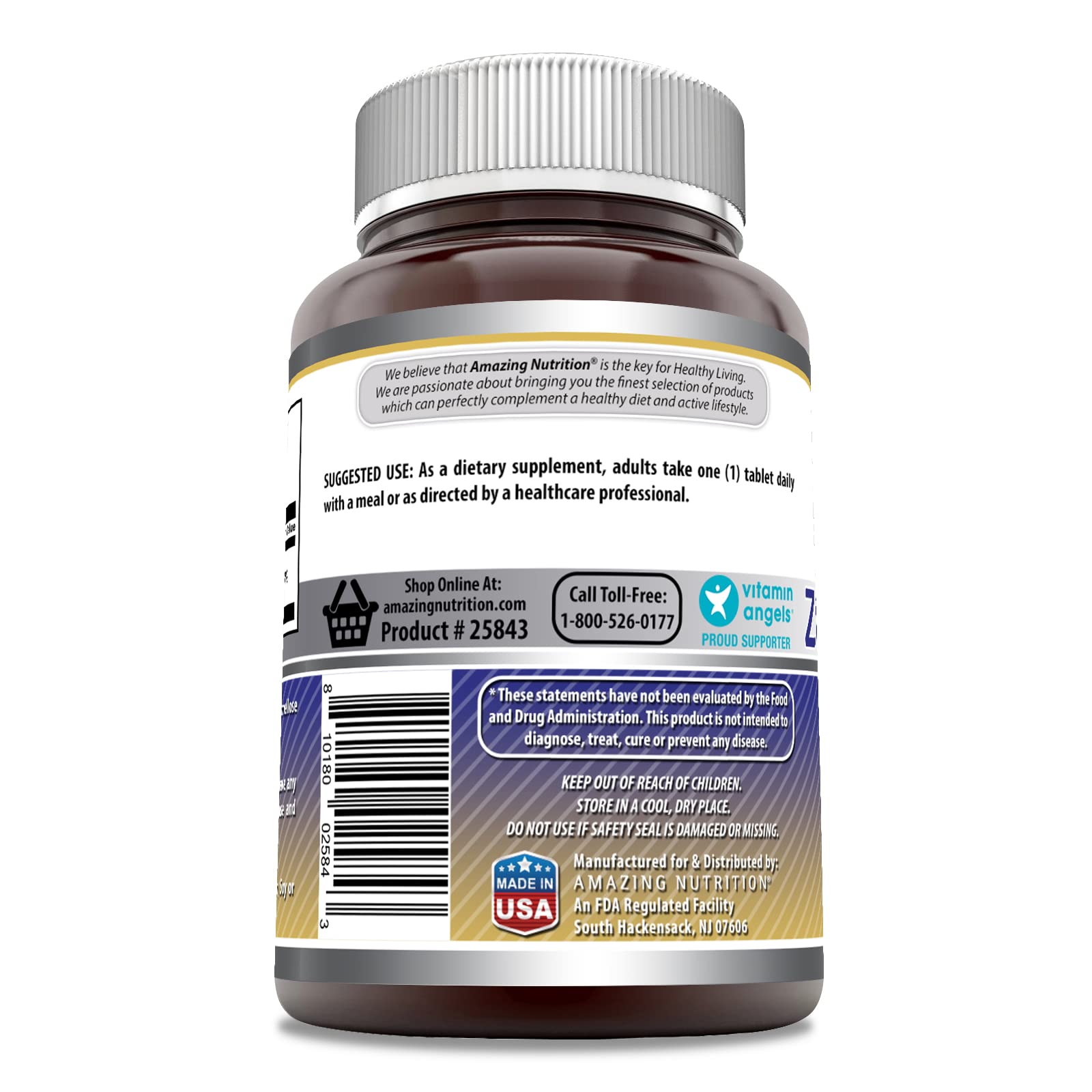 Foto 2 | Suplemento Amazing Formulas: Gluconato De Zinc, 50 Mg, 250 Tabletas - Venta Internacional.