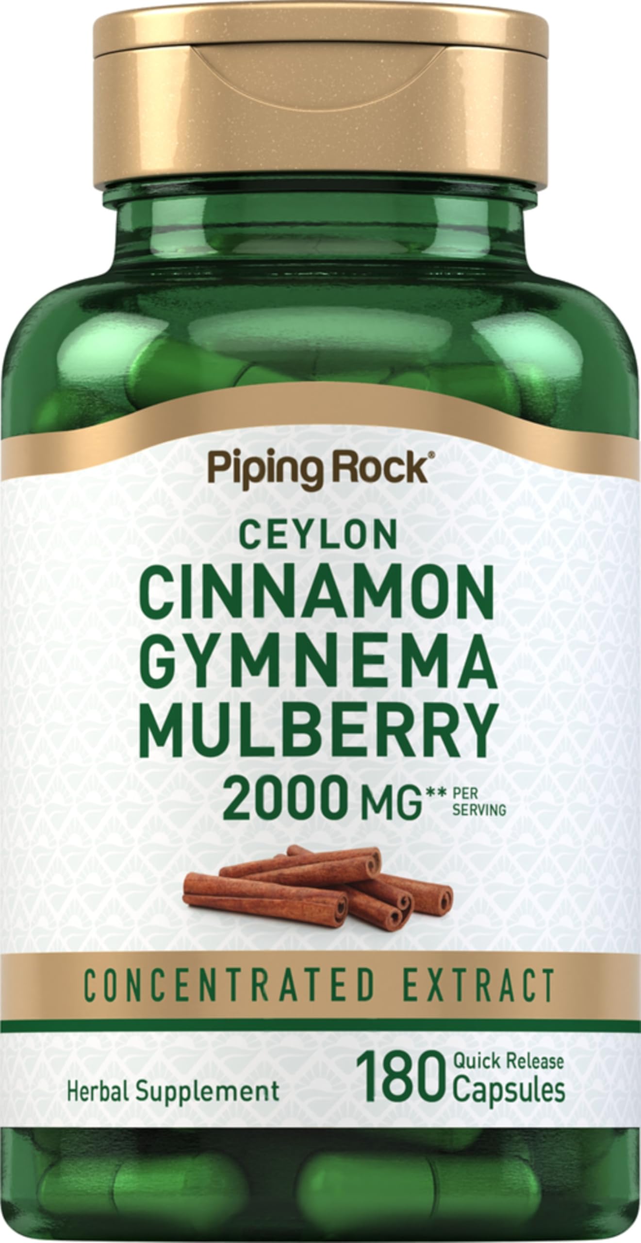 Foto 2 pulgar | Suplemento Piping Rock Ceilán Cinnamon Gymnema Mulberry 180  - Venta Internacional.
