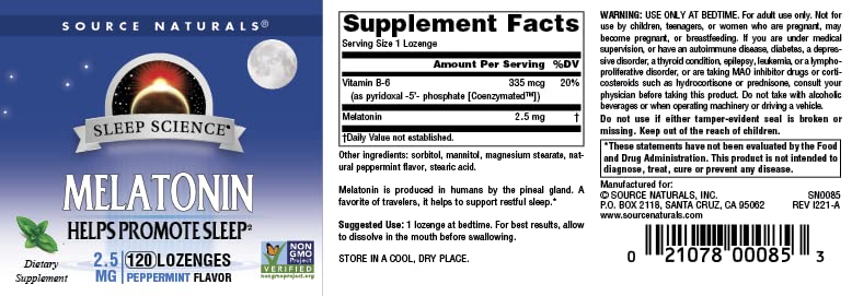 Foto 4 | Supplement Source Naturals Sleep Science Melatonina 2,5 Mg - Venta Internacional.