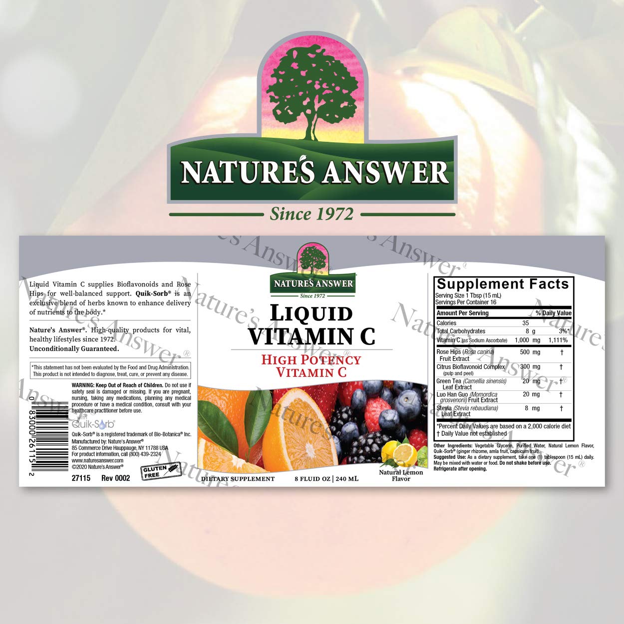 Foto 2 | Vitamina C Líquida Nature's Answer 1000 Mg 240 Ml Immune Boost - Venta Internacional.