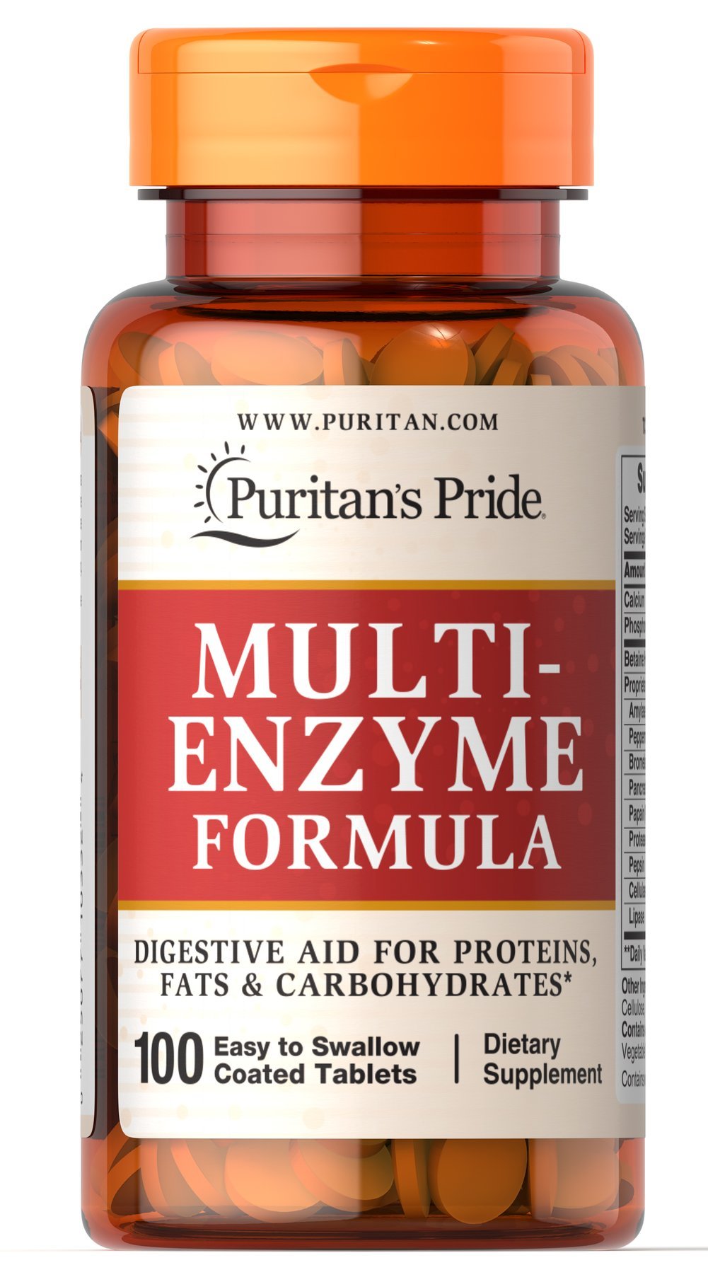 Foto 1 | Suplemento Puritan's Pride, Fórmula Multienzimática, 100 Tabletas - Venta Internacional.