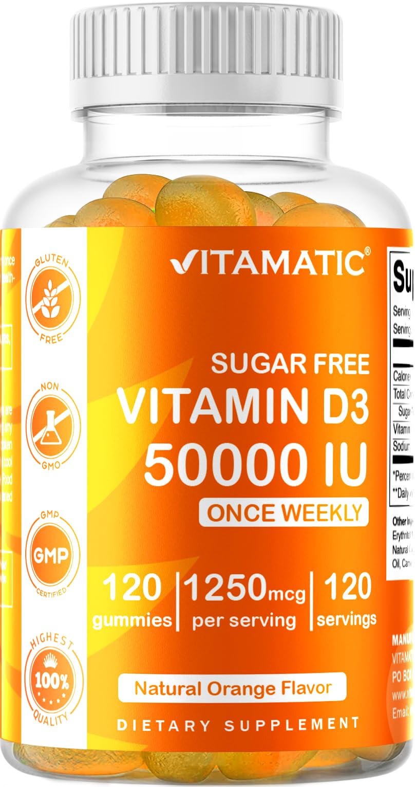 Foto 2 pulgar | Suplemento Vitamático De Vitamina D3 En Gomitas De 50.000 Ui 120 Unidades - Venta Internacional.