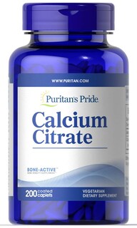 Foto 1 | Suplemento Puritan's Pride De Citrato De Calcio, 200 Mg, Cápsula Recubierta - Venta Internacional.