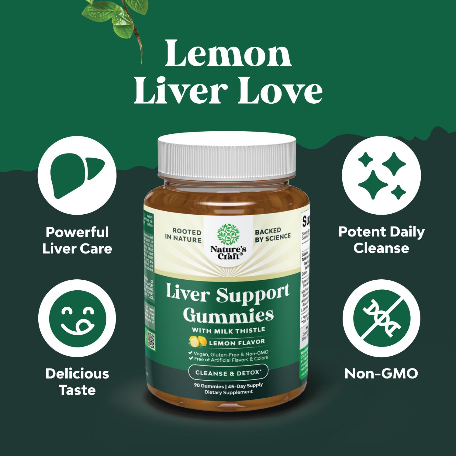 Foto 4 pulgar | Liver Support Gummies Natures Craft - Hierbas Limpiadoras - Venta Internacional.