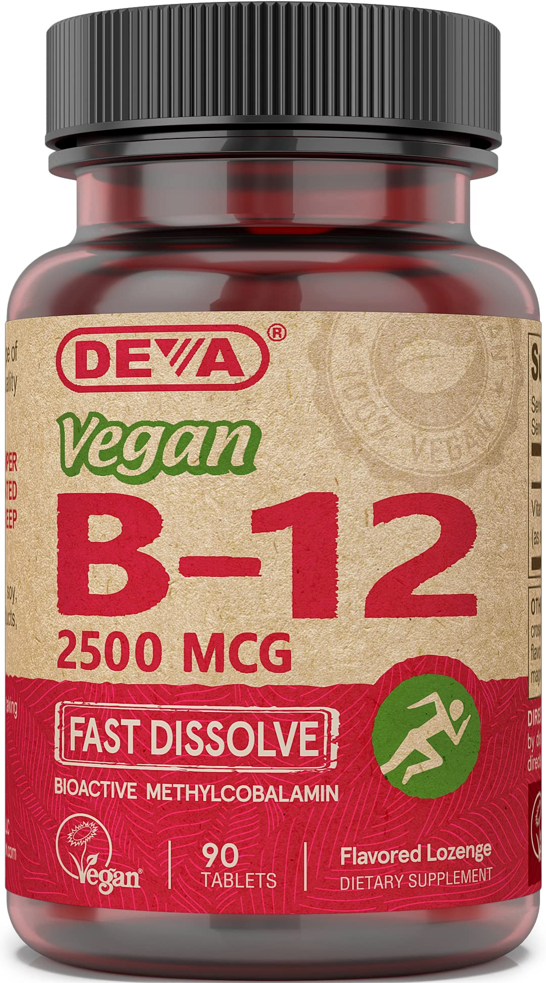 Foto 2 pulgar | Suplemento Deva Nutrition Vegan Sublingual B-12 2500 Mcg 90 Comprimidos - Venta Internacional.