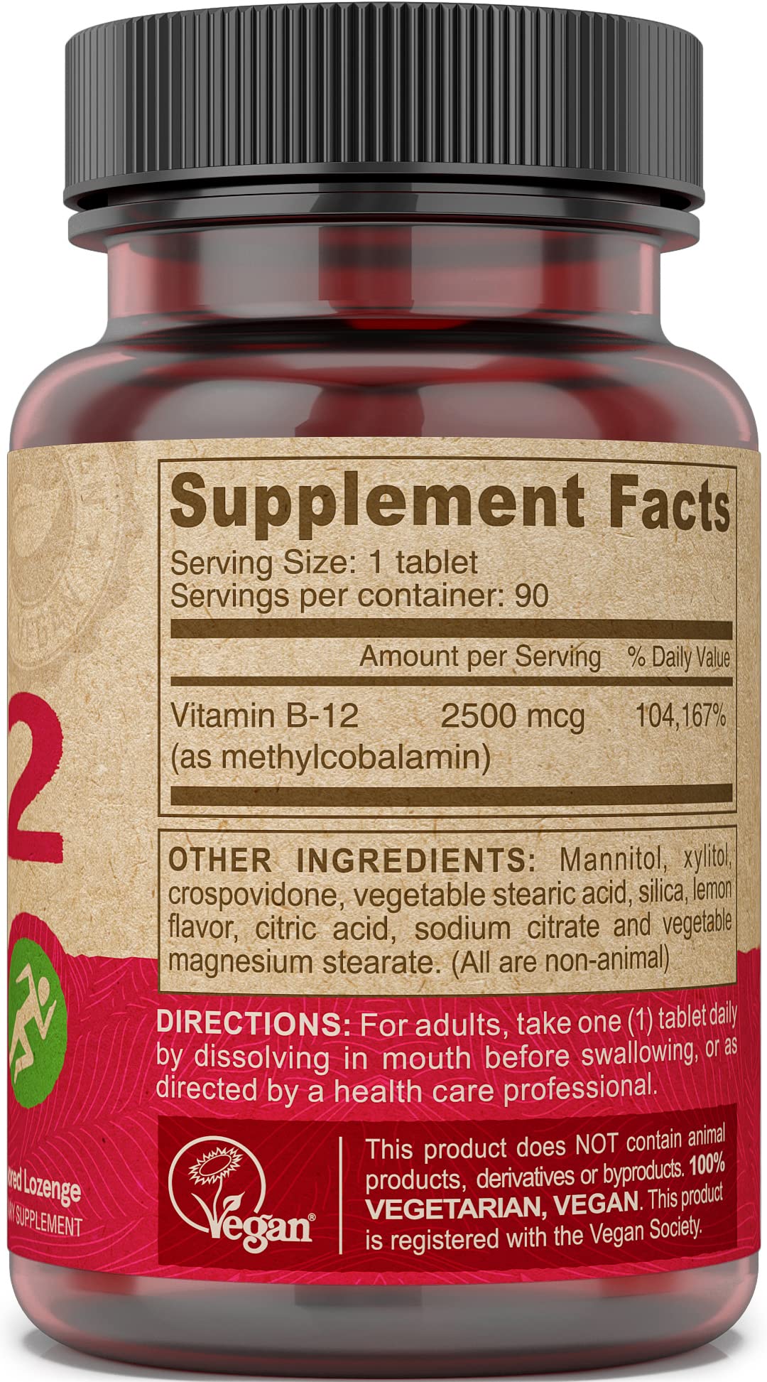 Foto 4 pulgar | Suplemento Deva Nutrition Vegan Sublingual B-12 2500 Mcg 90 Comprimidos - Venta Internacional.