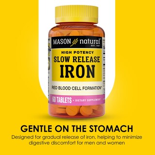 Foto 4 | Suplemento Mason Natural De Hierro De Liberación Lenta, 50 Mg, 180 Tabletas - Venta Internacional.